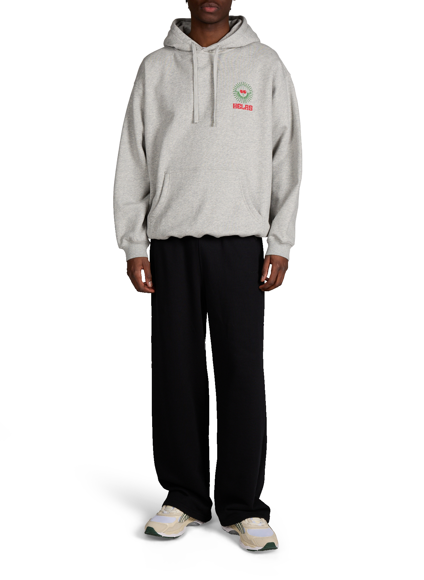 Printed cotton-blend T-shirt HELAS CAPS Grey