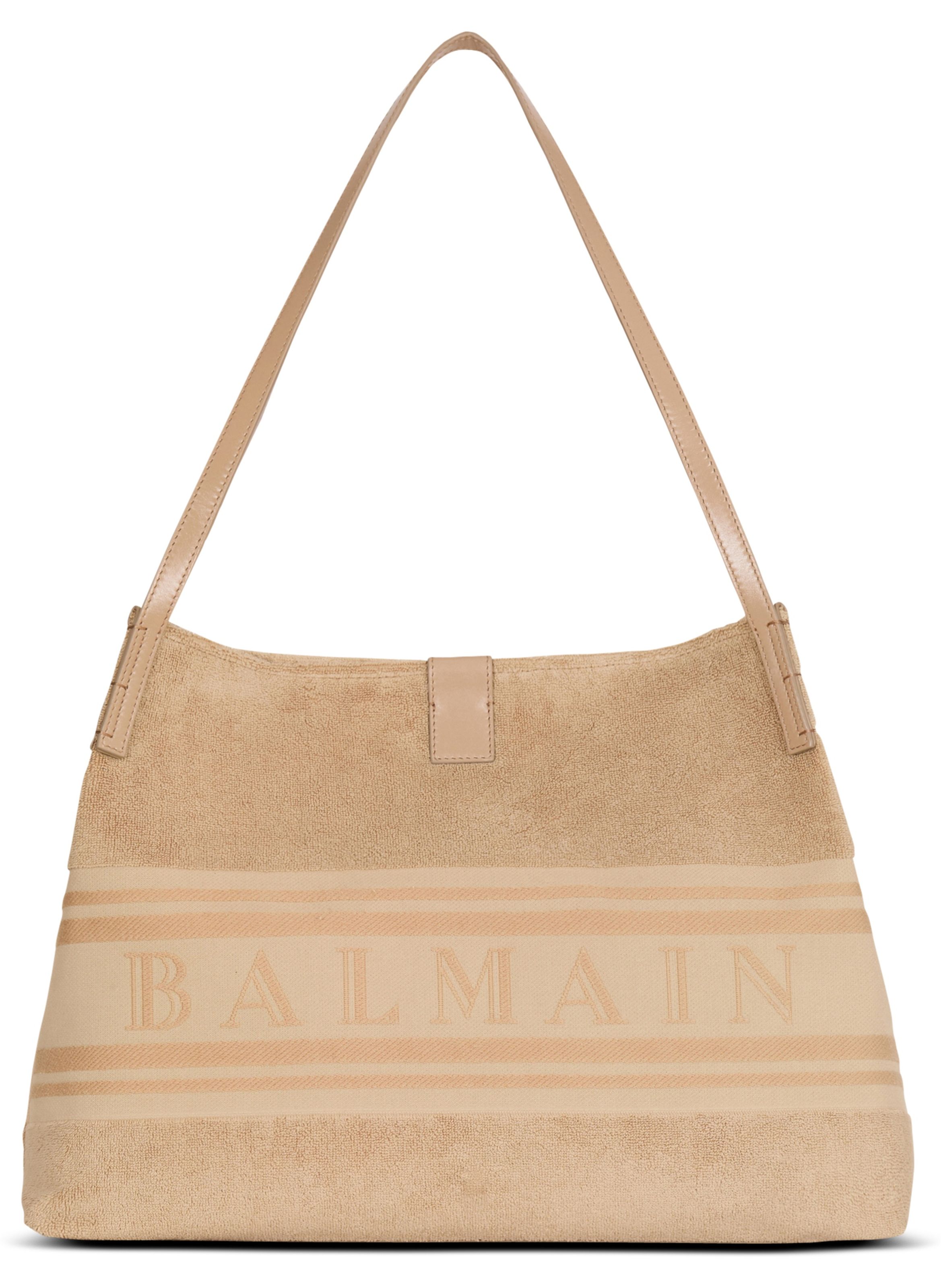 Sac cabas release medium en coton bouclette BALMAIN Beige