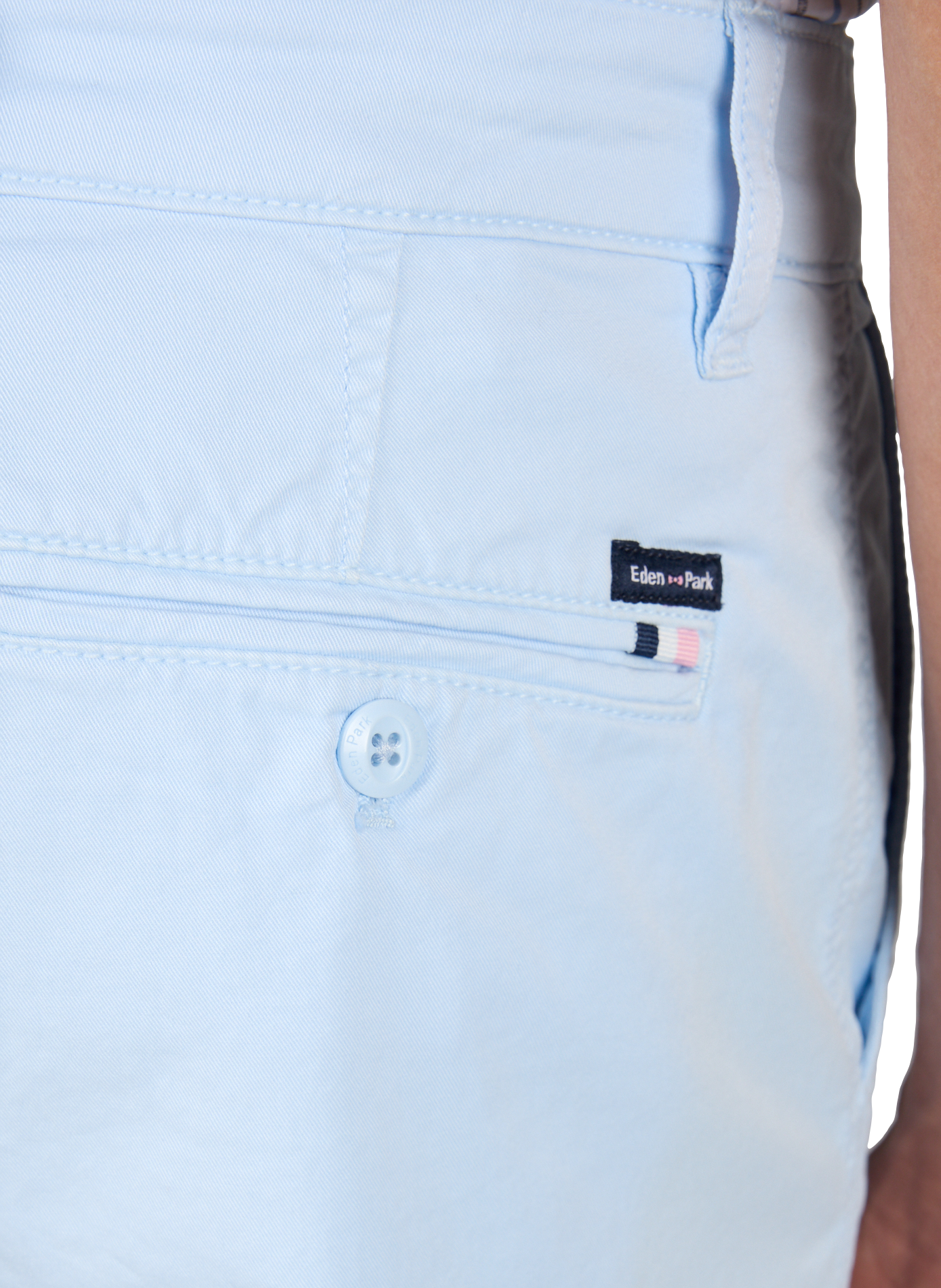 Bermuda uni en coton mélangé EDEN PARK Bleu