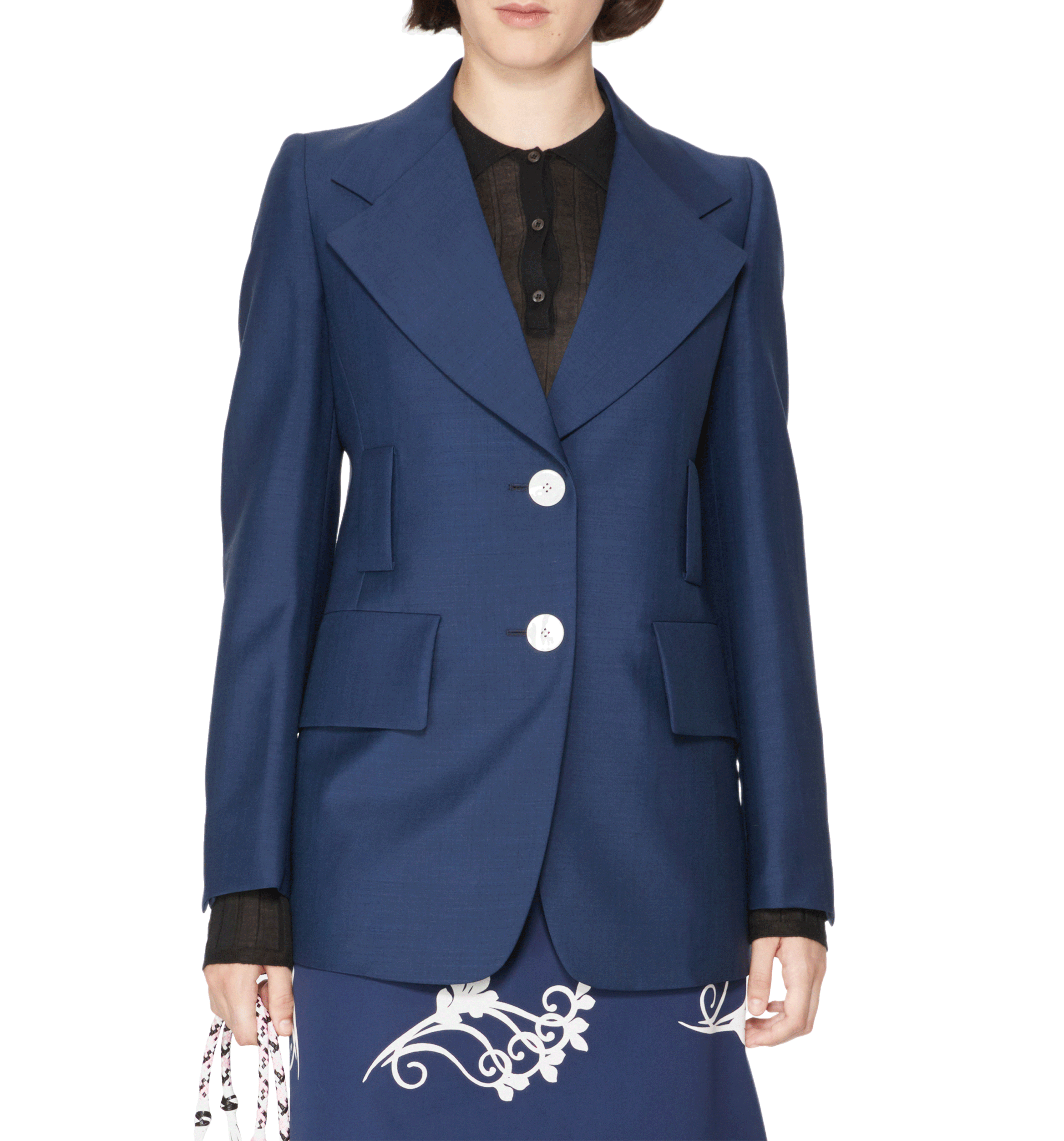Mohair and wool Blazer PRADA Blue