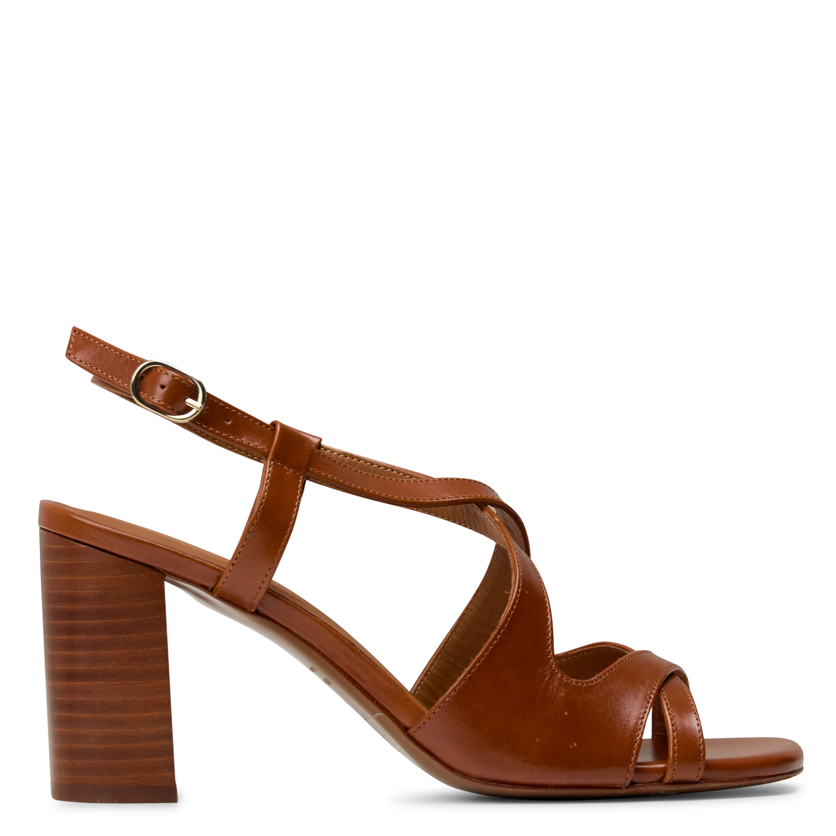 Sandales à talon en cuir velours n°953 RIVECOUR Marron