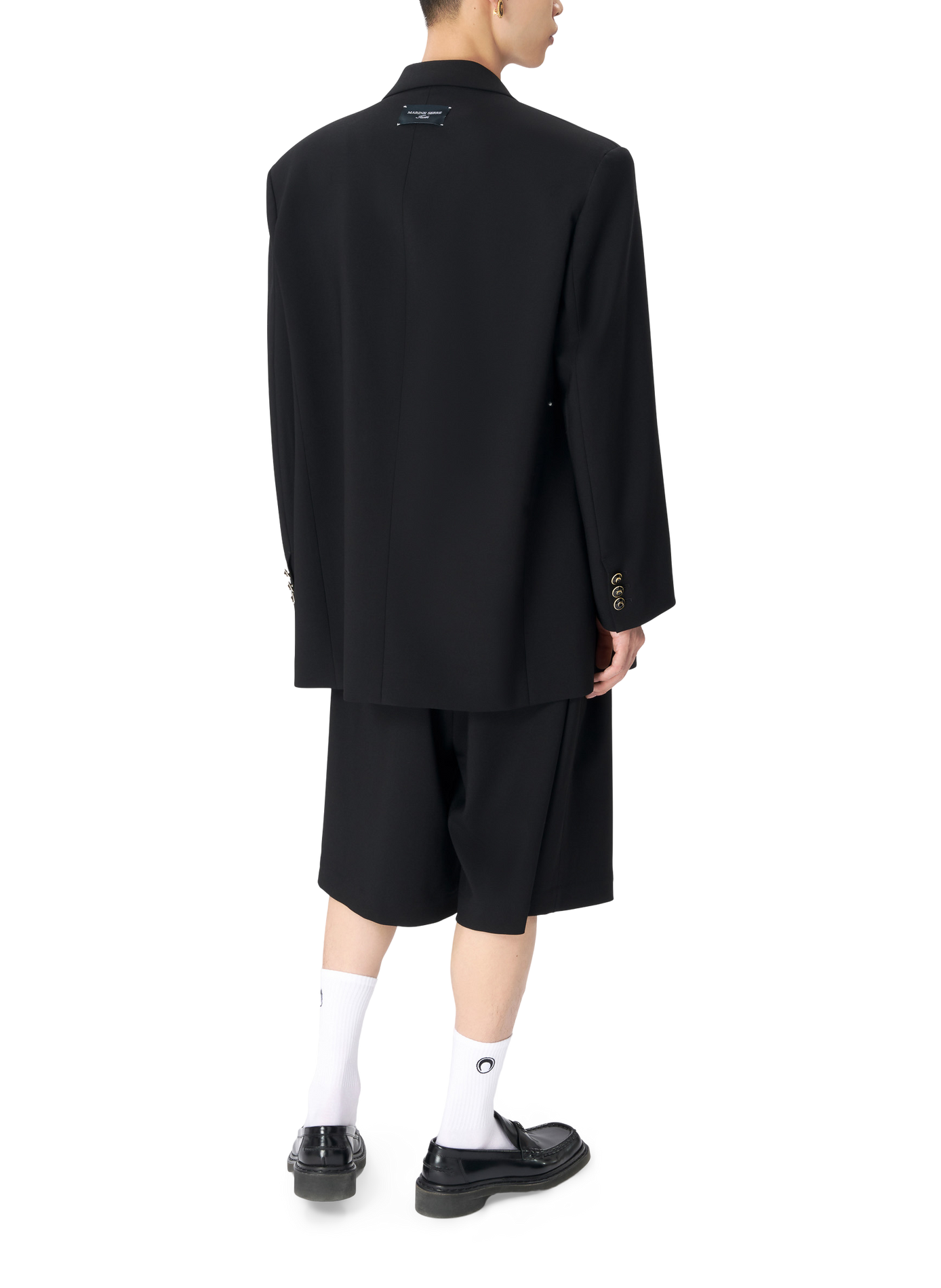 Veste carrée en sergé de laine vierge unisexe MARINE SERRE Noir