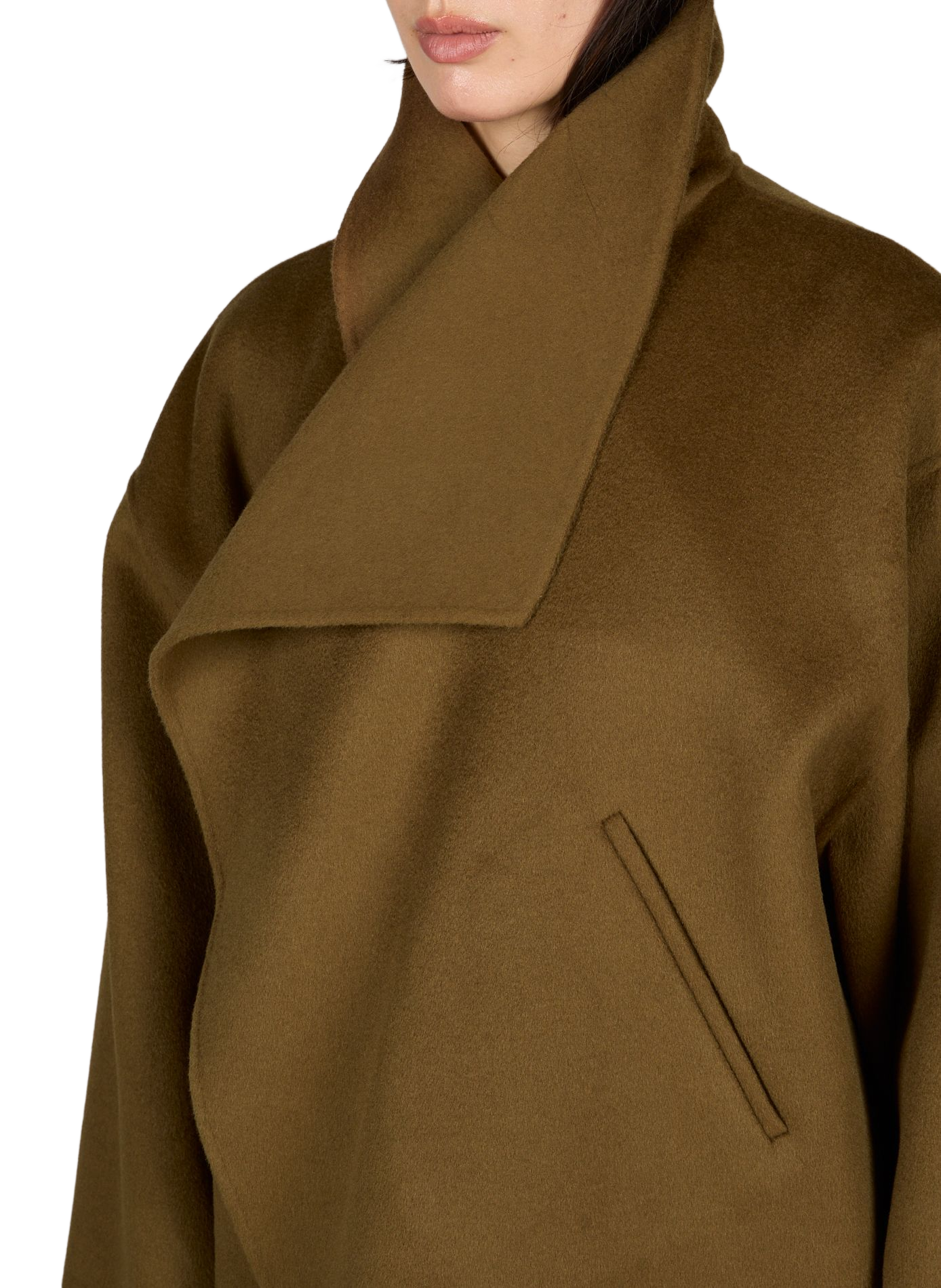 Veste à col fluide en laine TOTEME Marron
