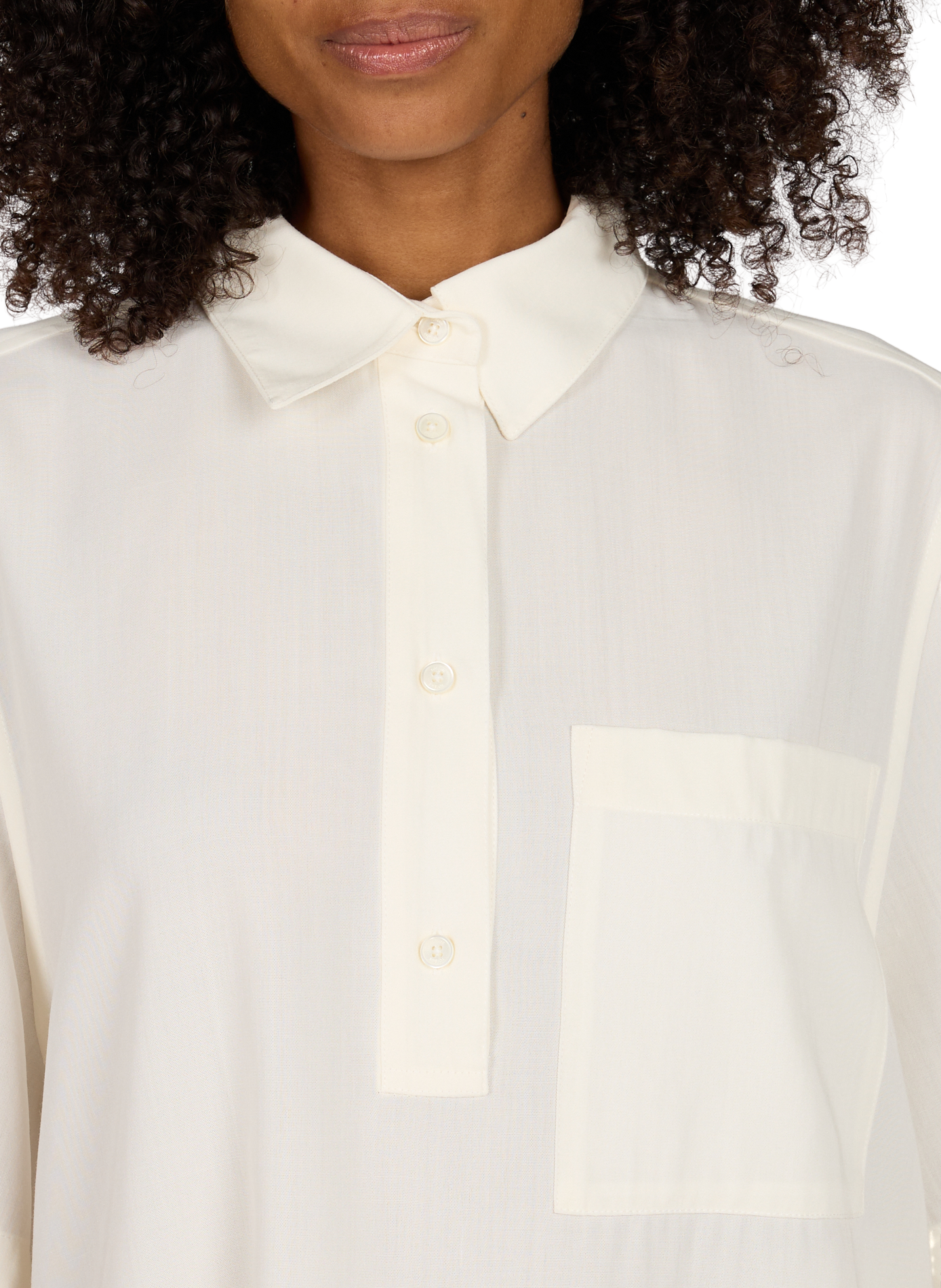 Weites Blusenshirt mit kurzen, einfarbigen Ärmeln TOTEME Beige