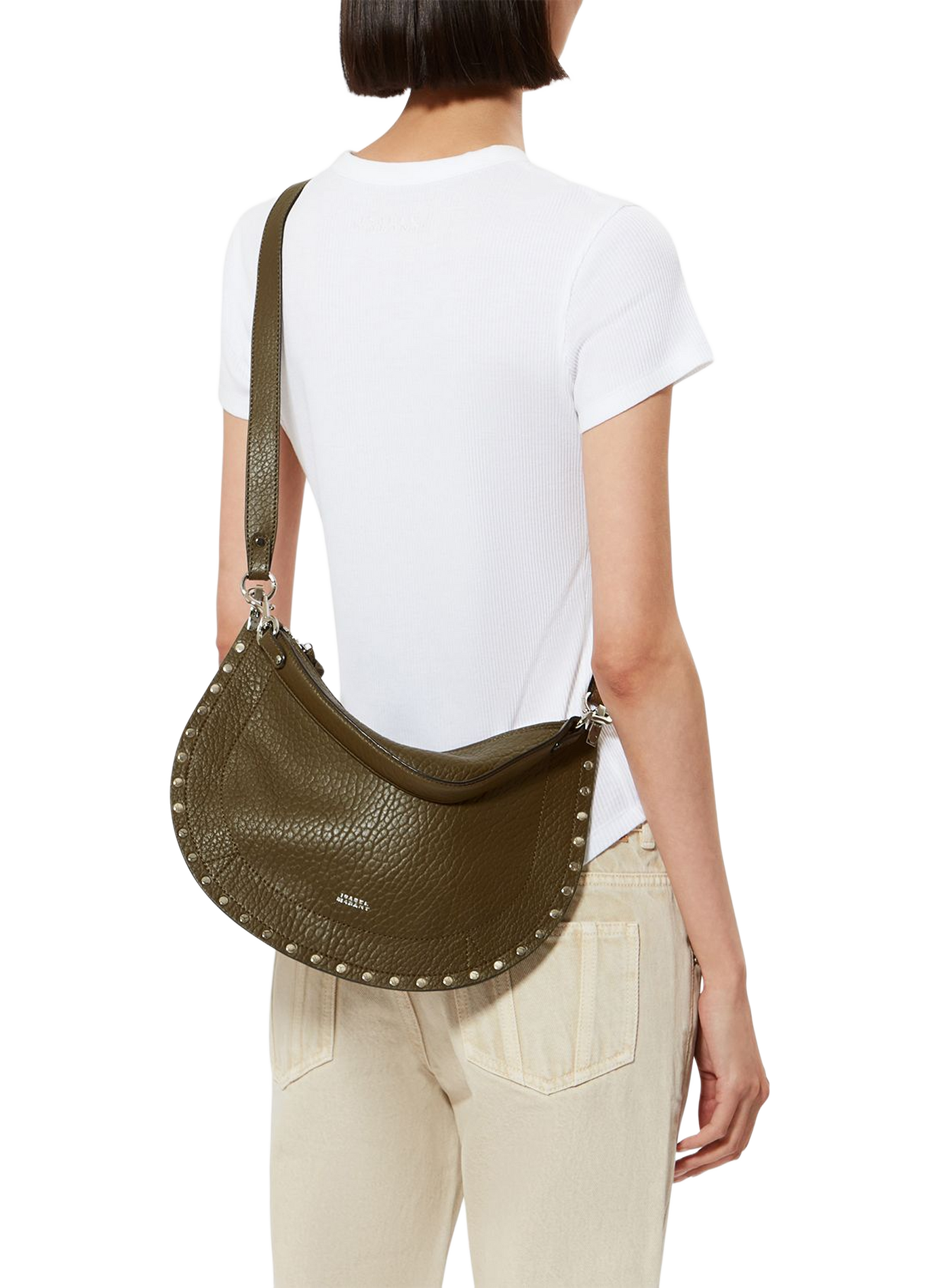 Umhängetasche Oskan Soft aus Bubble-Leder ISABEL MARANT Khaki
