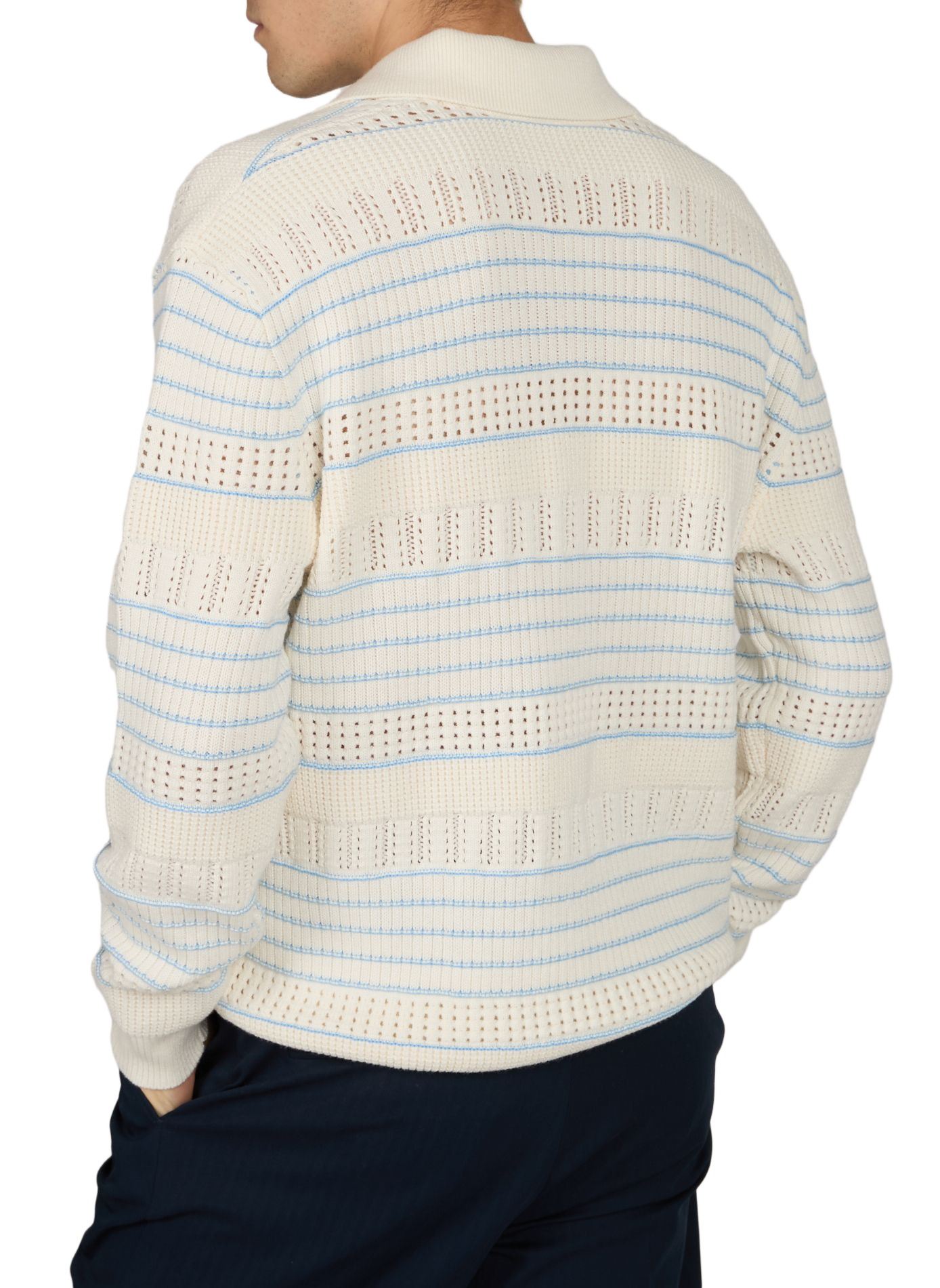 Knit polo in cotton and wool DROLE DE MONSIEUR White