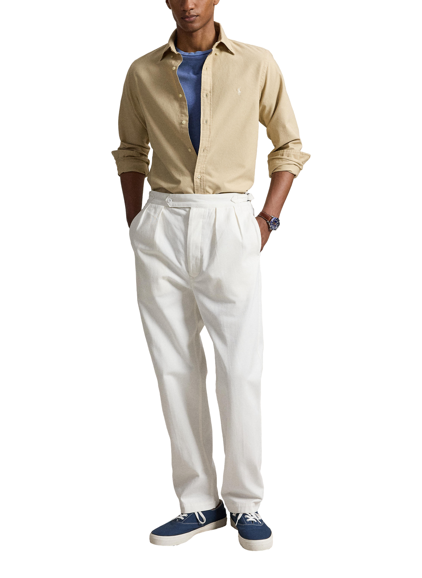 Chemise à manches longues en coton  | Beige POLO RALPH LAUREN Homme