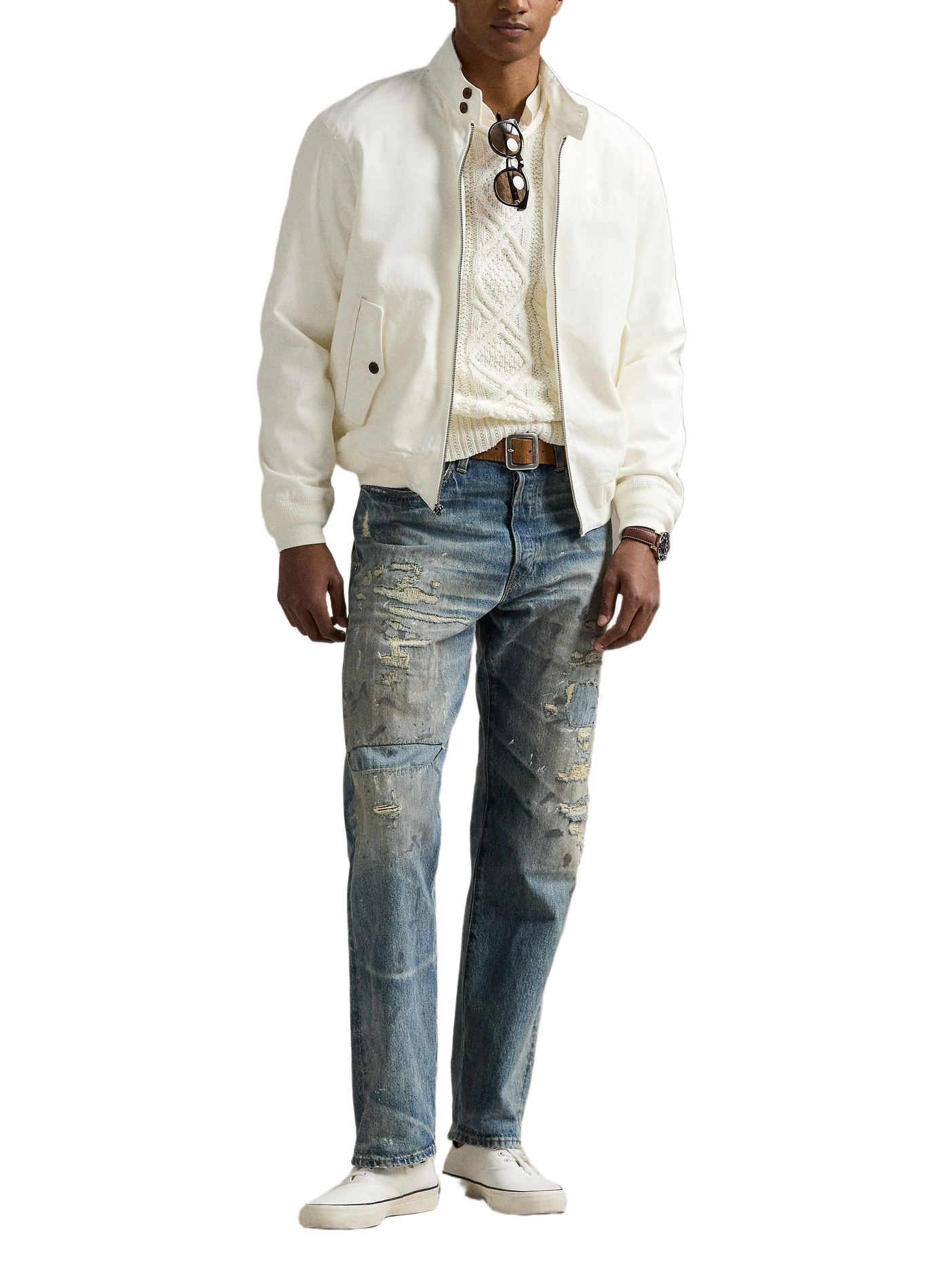 Veste col montant en coton POLO RALPH LAUREN Blanc
