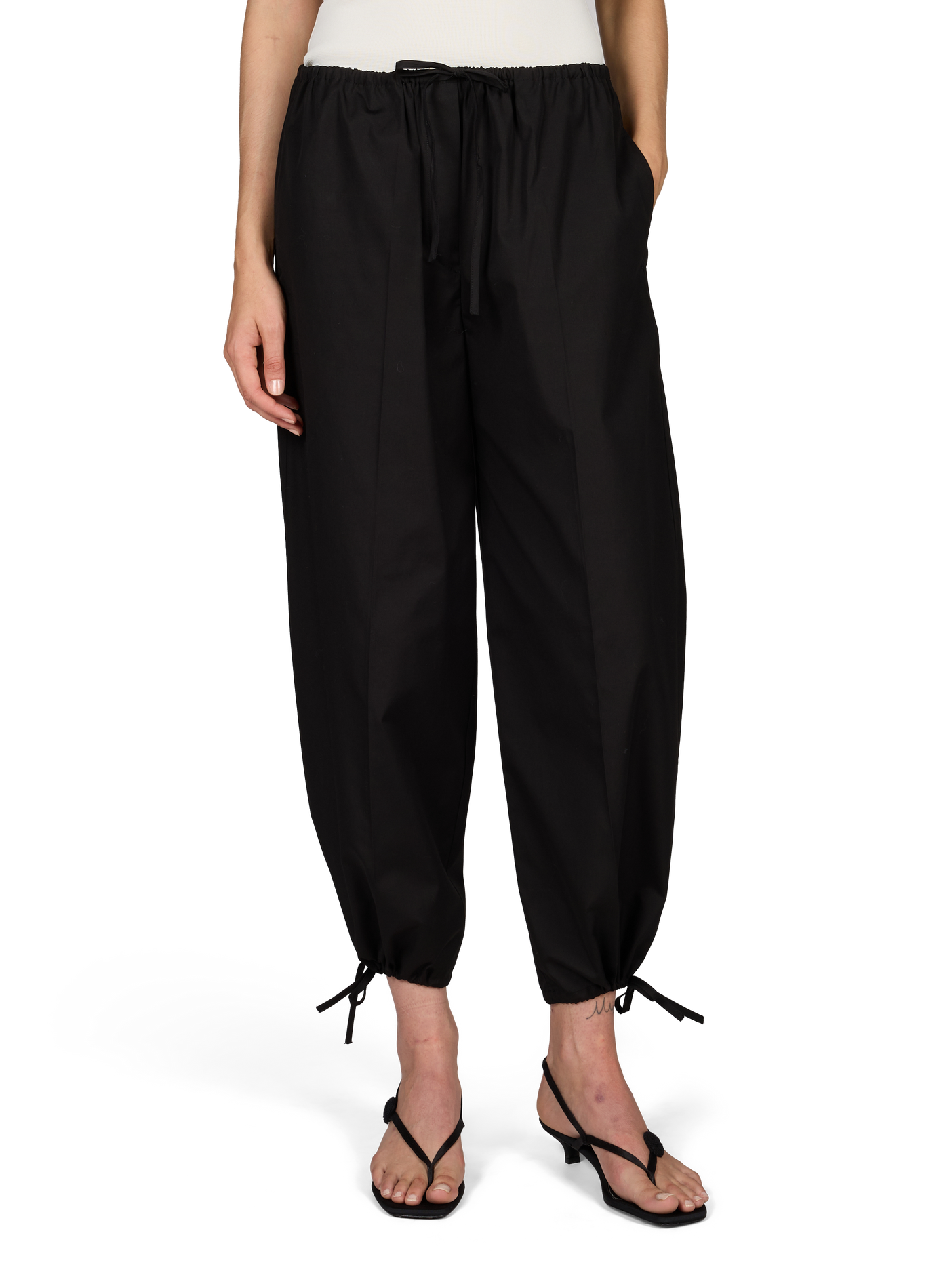 Pantalon large en coton TOTEME Noir