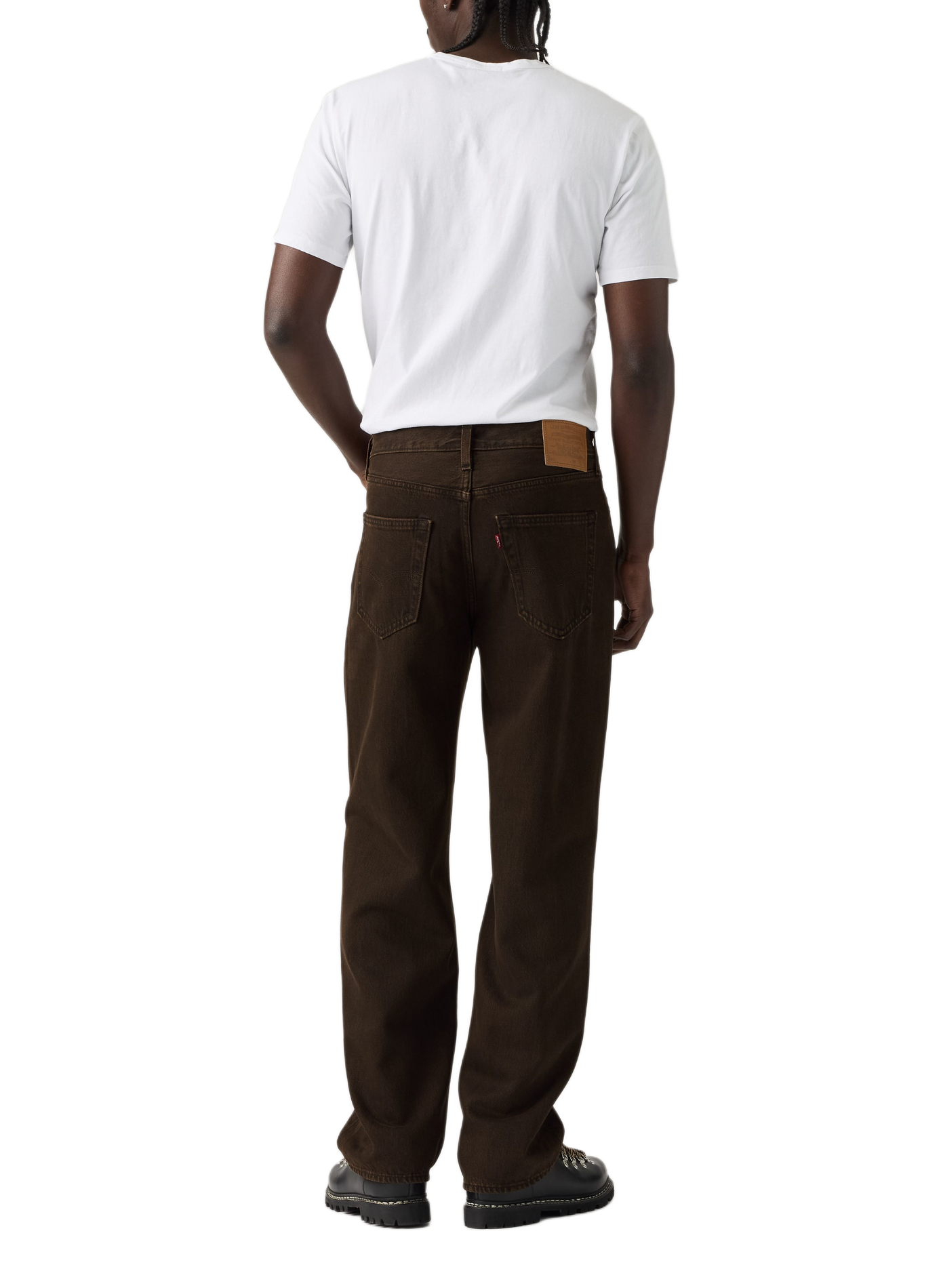 Wide-leg straight cotton jeans LEVI'S Brown