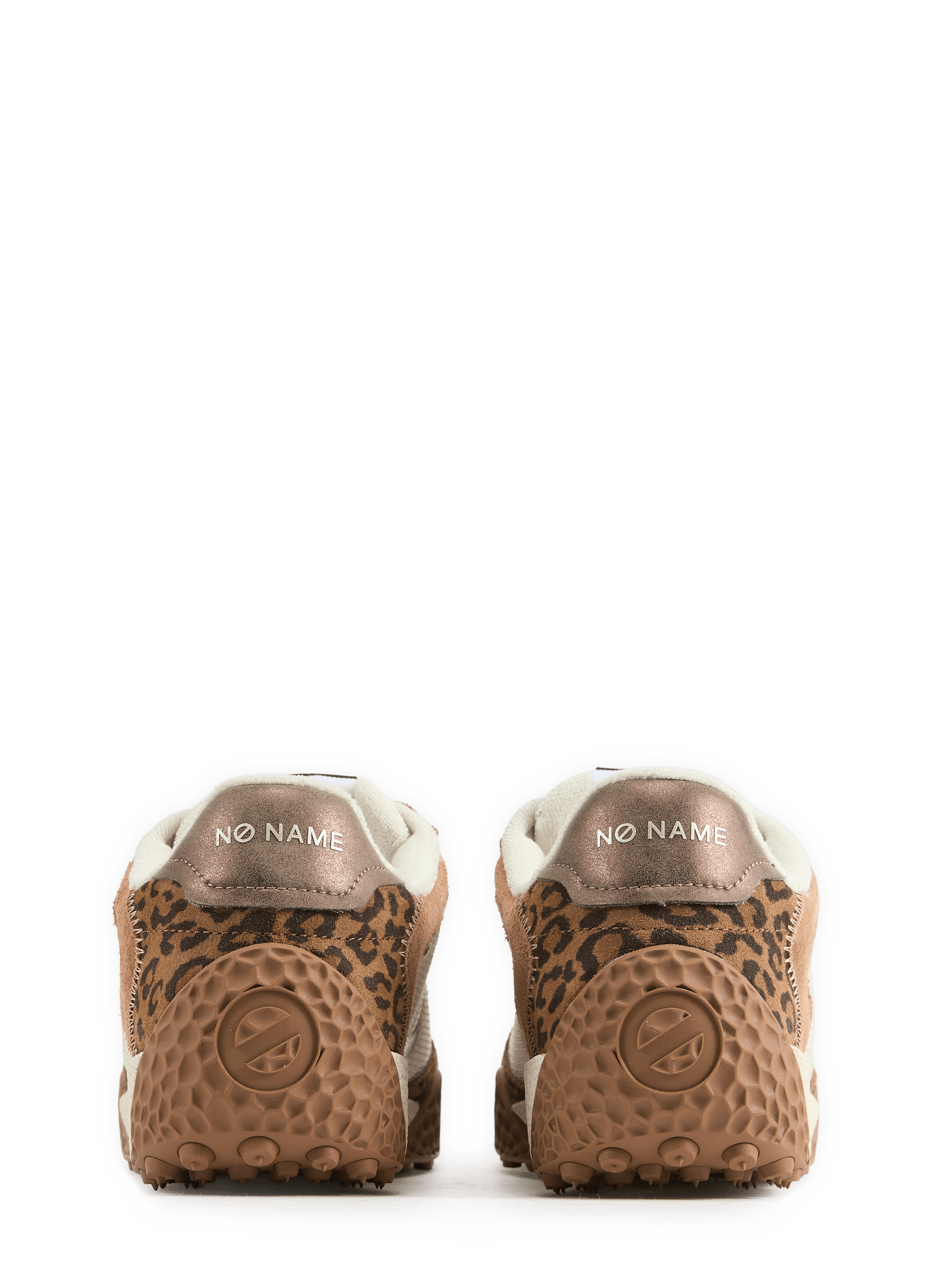 Low-top sneakers in mixed leather pattern NO NAME Brown