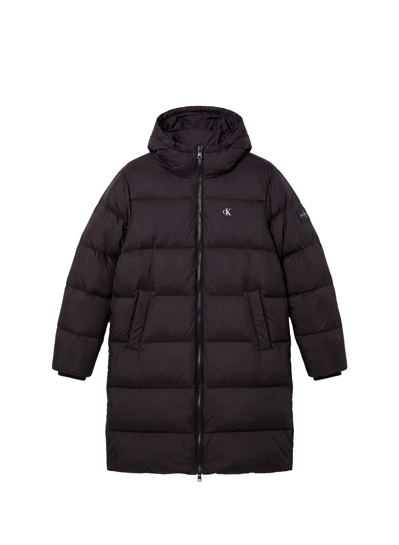 Langer Daunenmantel mit Kapuze CALVIN KLEIN Schwarz