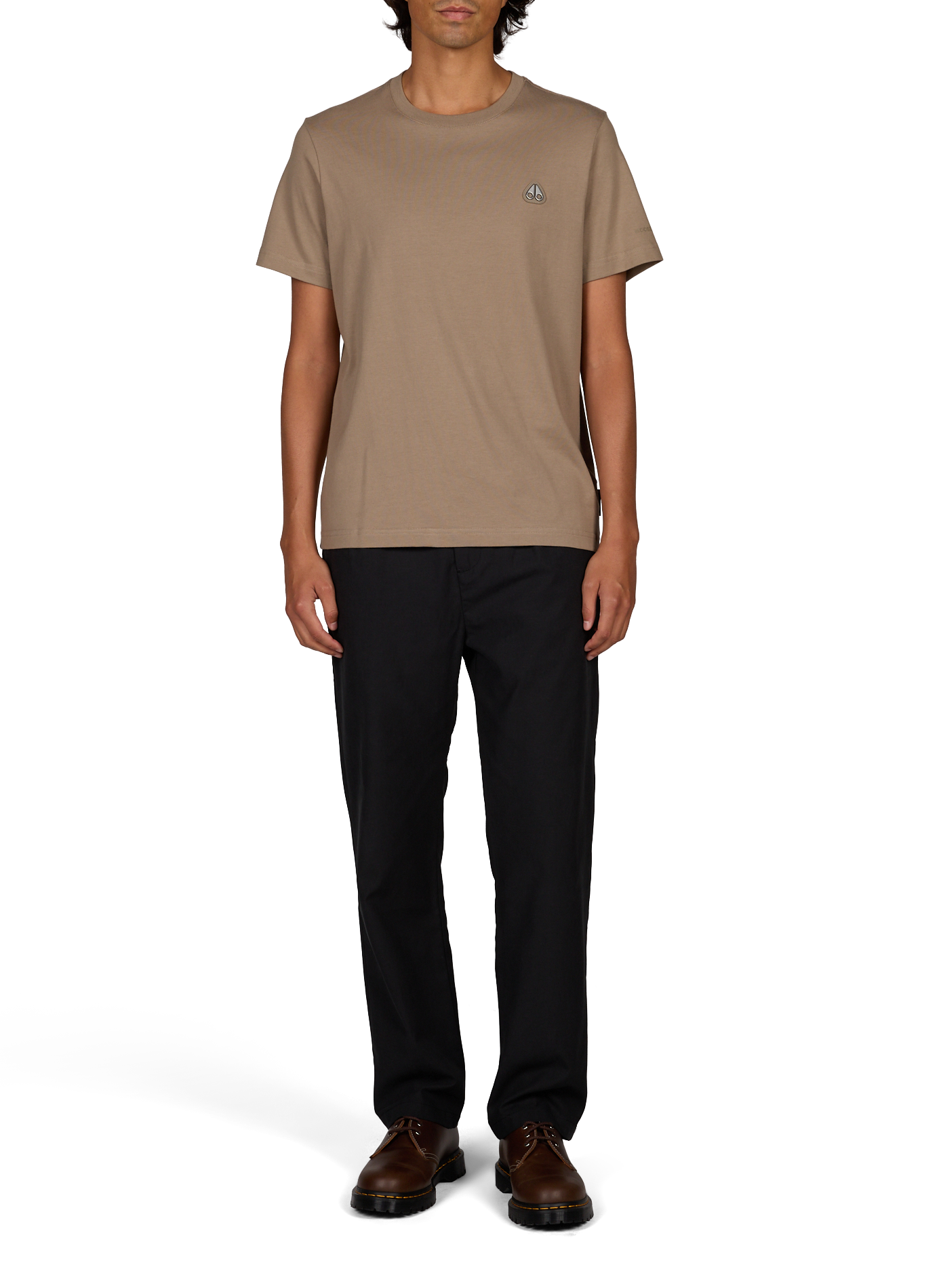 Round-neck cotton T-shirt MOOSE KNUCKLES Beige