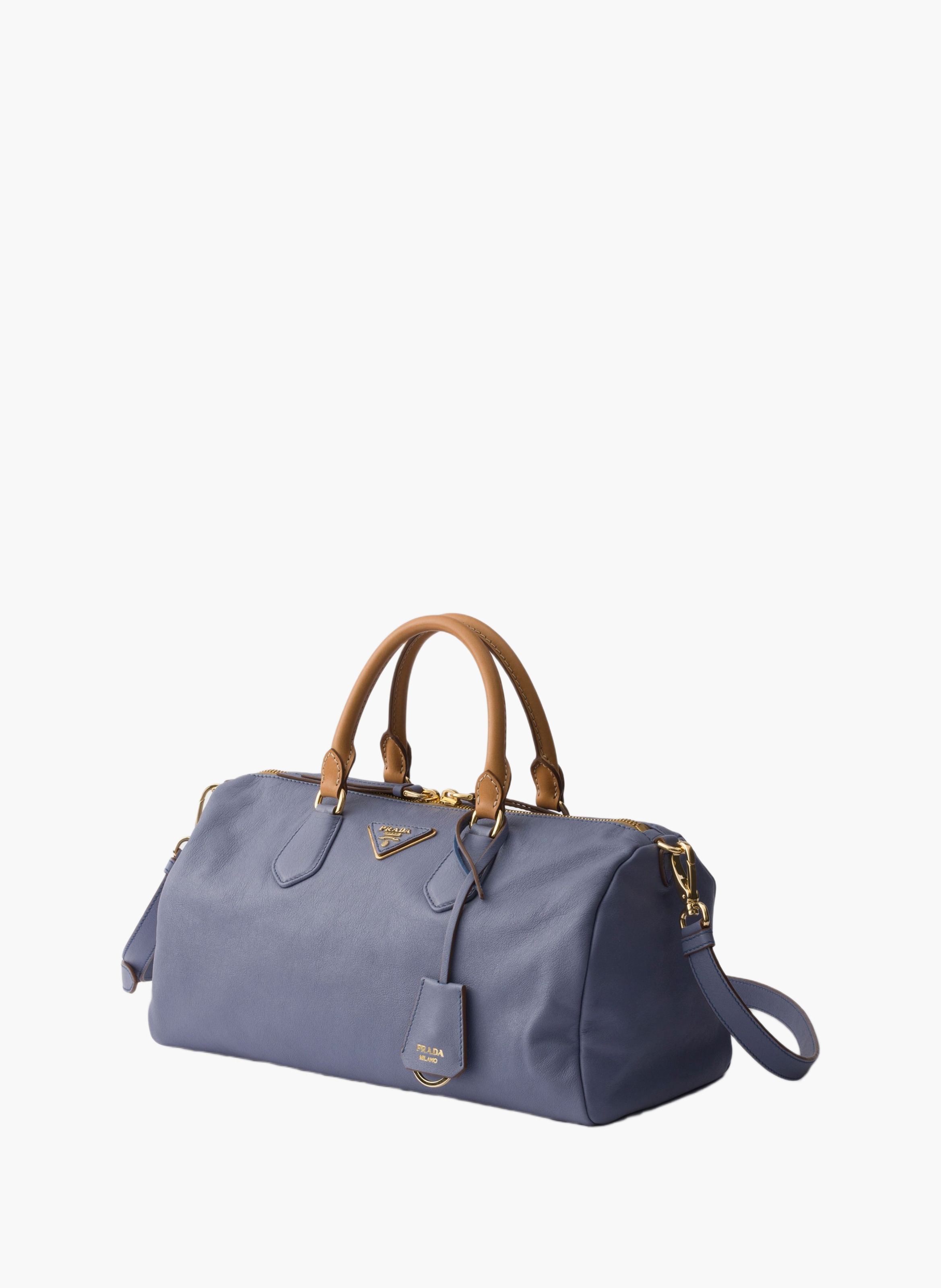 Grand sac à main prada evasion en cuir PRADA Bleu