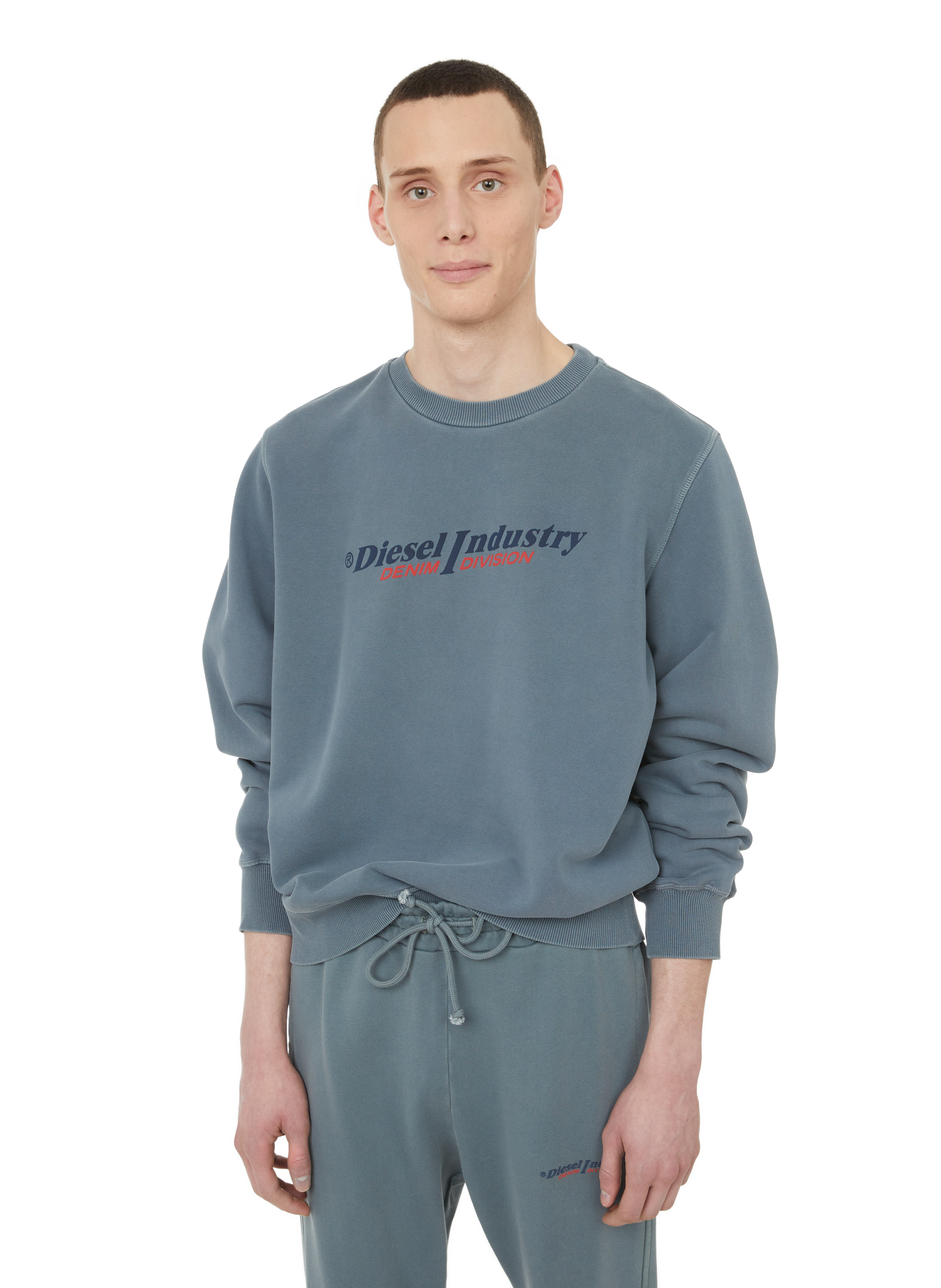 DIESEL Sweatshirt à logo en coton Gris