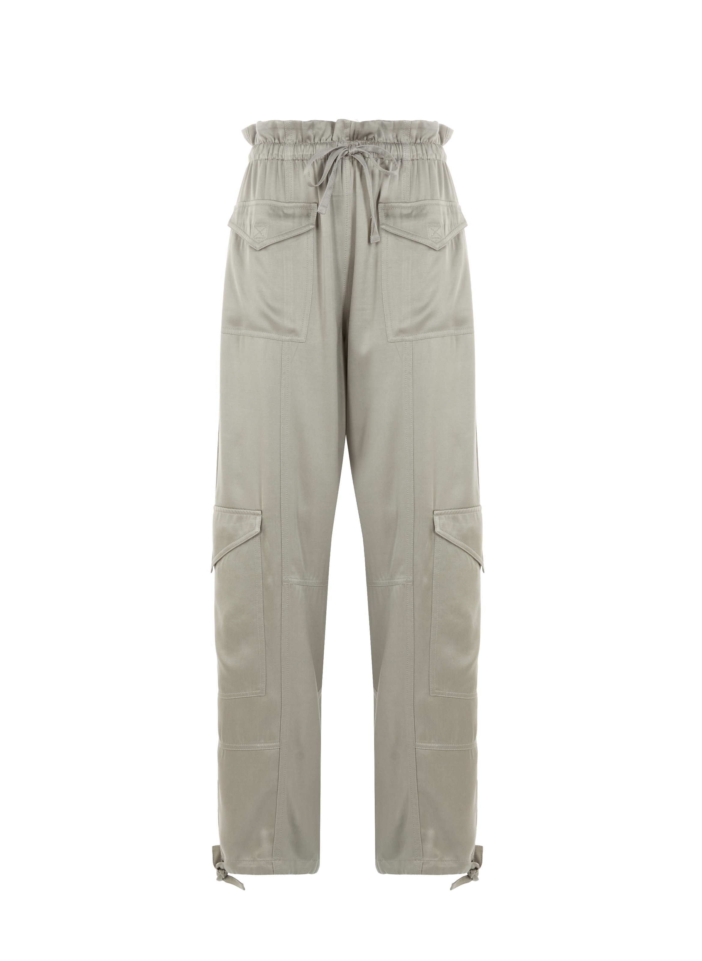 Pantalon cargo satiné  GANNI Gris
