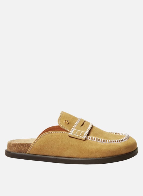 Mules en cuir velours Marron by CLAUDIE PIERLOT CLAUDIE PIERLOT Mules en cuir velours Marron