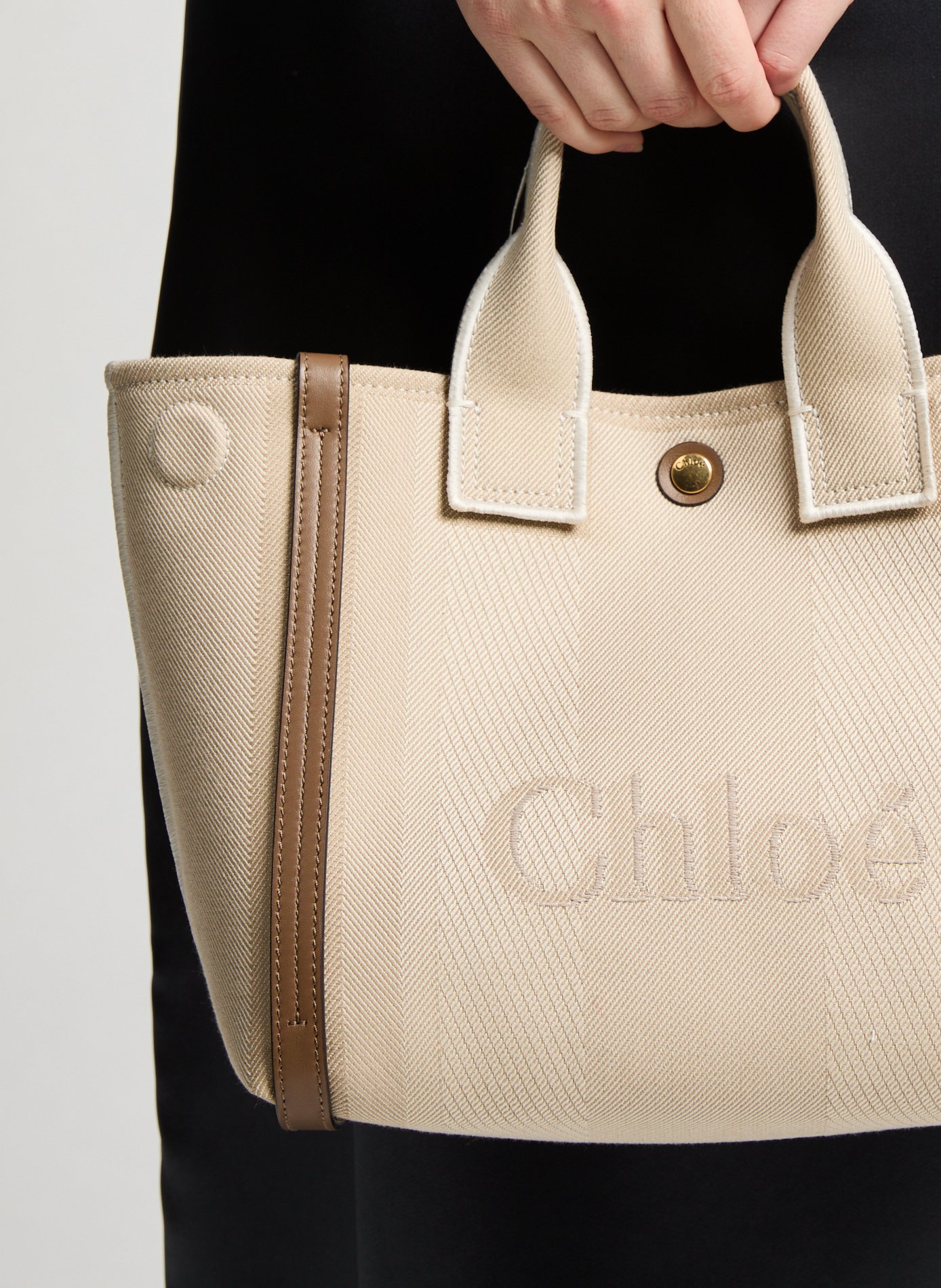 Petit sac cabas Carry en toile CHLOÉ Beige