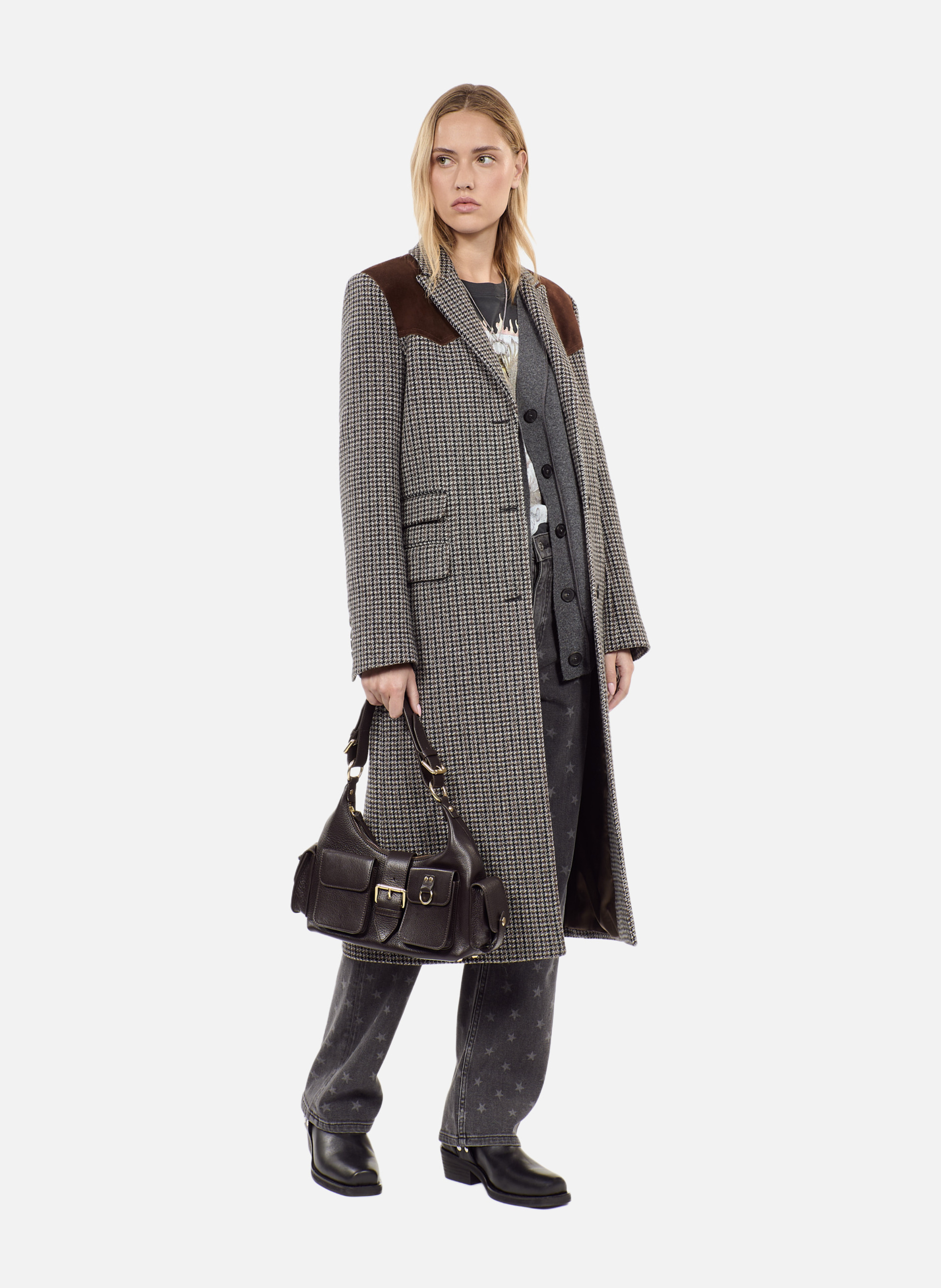 Sac amelia en cuir grainé THE KOOPLES Marron