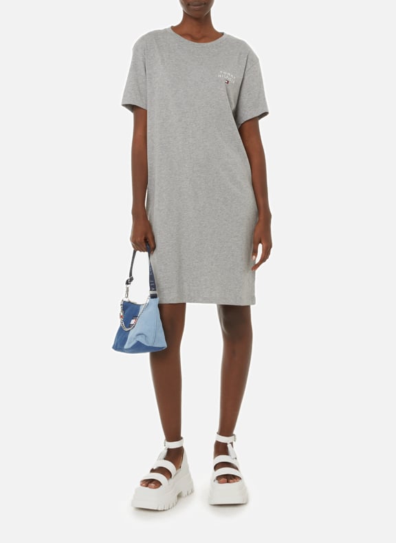 Robe t-shirt en coton organique Gris by TOMMY HILFIGER TOMMY HILFIGER Robe t-shirt en coton organique Gris