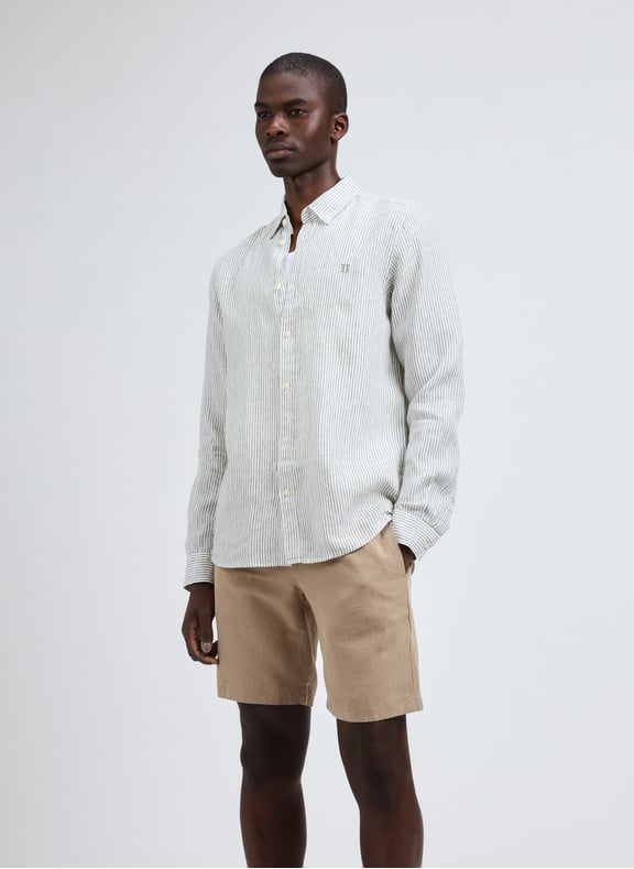 Straight linen shirt Beige by LES DEUX LES DEUX Straight linen shirt Beige