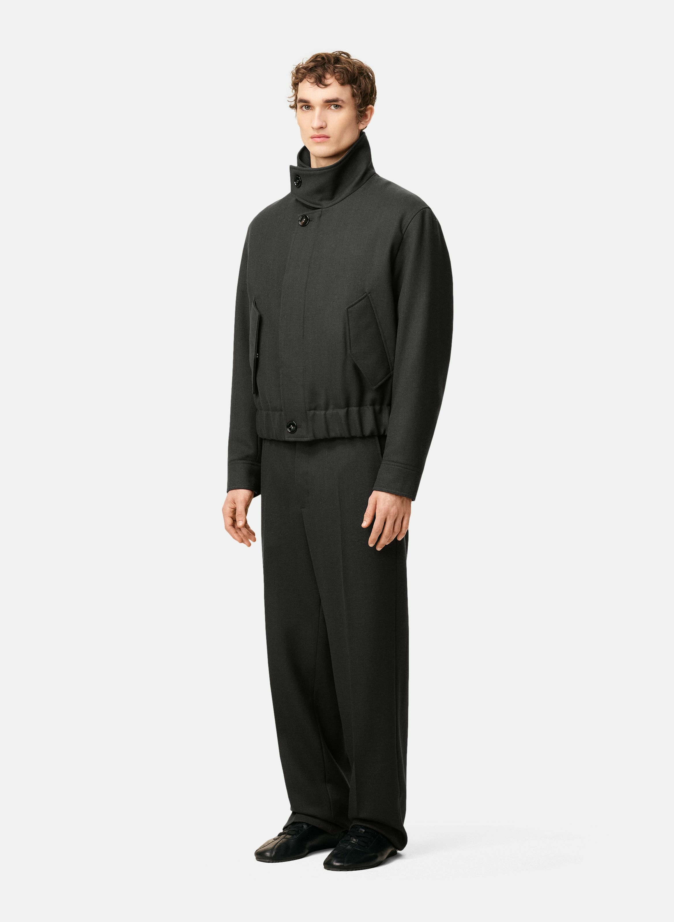 Blouson harrington en laine unisexe AMI PARIS Gris