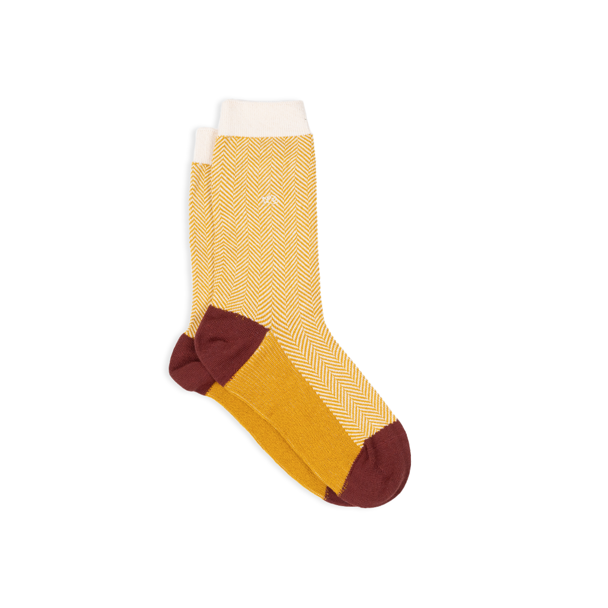 Chaussettes en coton peigné chevrons BILLYBELT Jaune