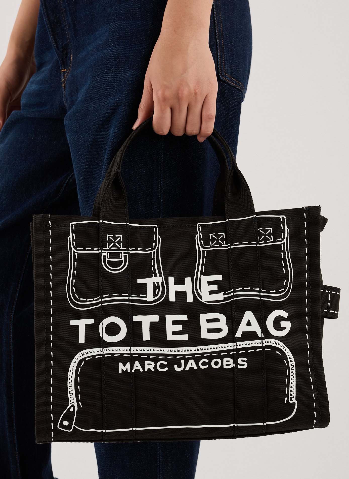 Sac cabas The Trompe l'œil Canva Médium   MARC JACOBS Noir