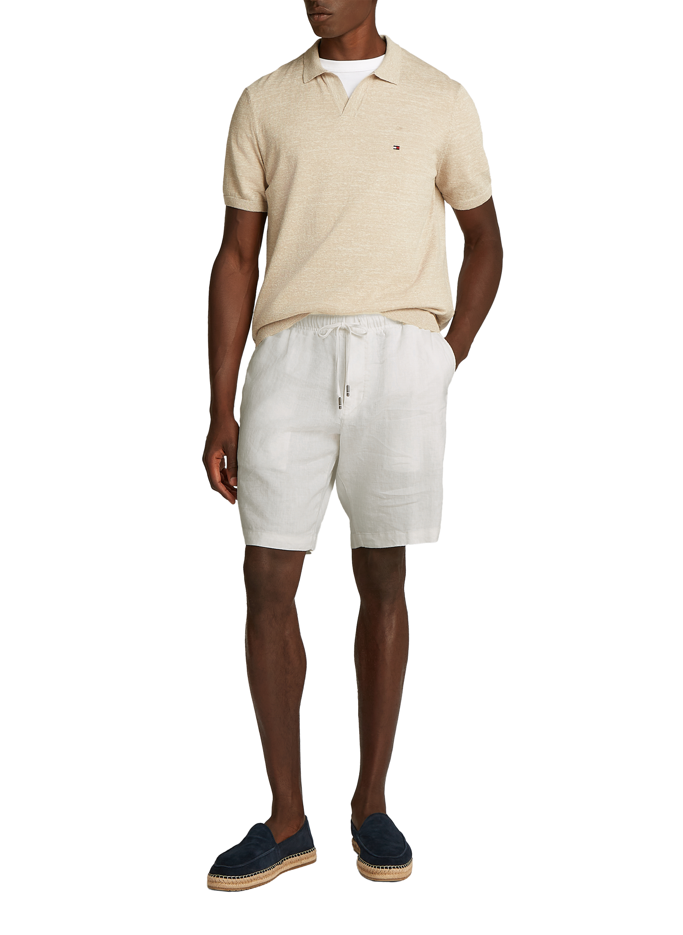 Short en lin mélangé TOMMY HILFIGER Blanc