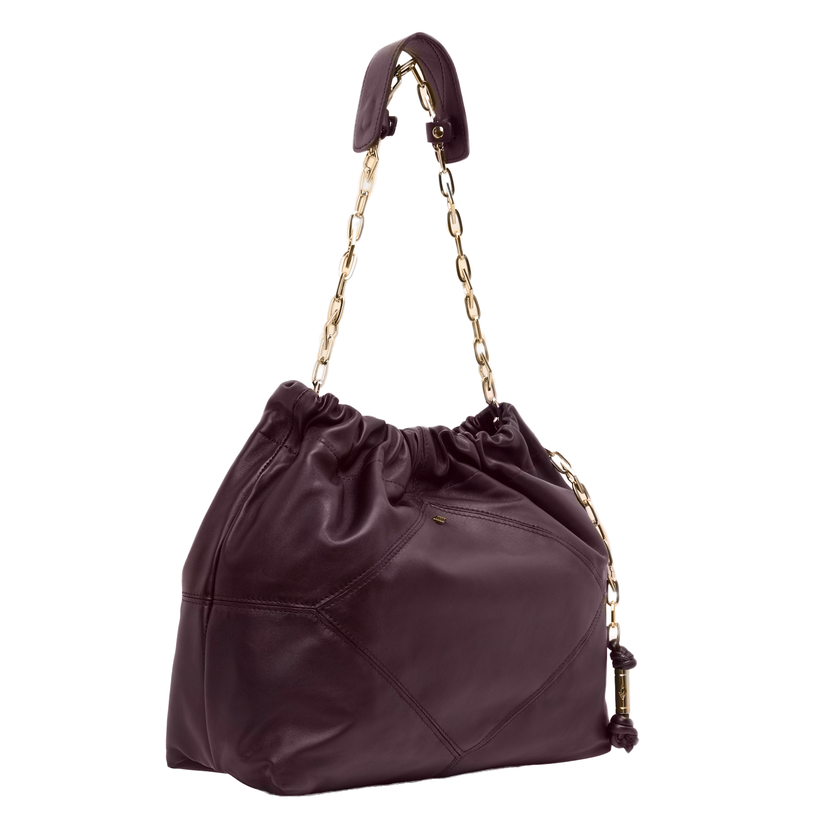 Sac porté épaule en cuir june tote BA&SH Violet