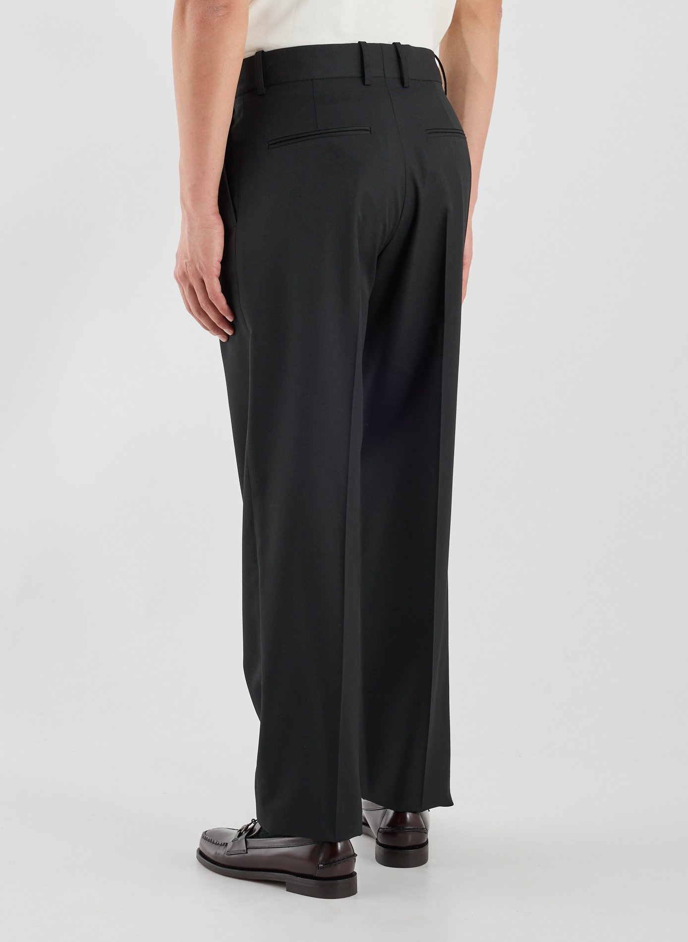 Mixed virgin wool golf trousers DROLE DE MONSIEUR Black