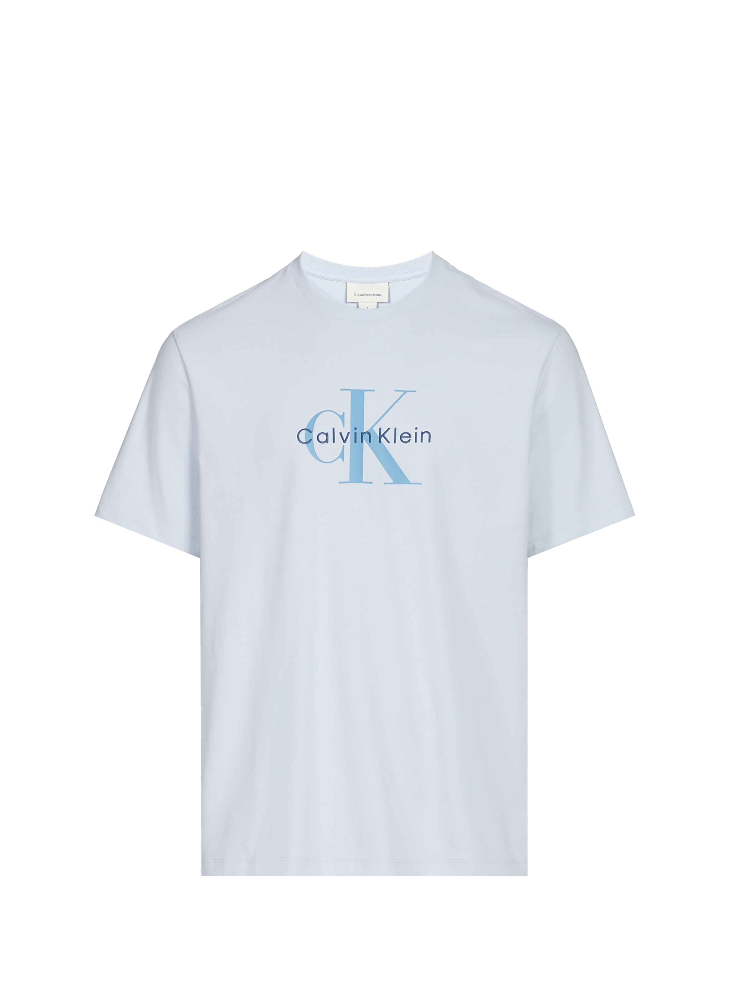 T-shirt col rond en coton CALVIN KLEIN Bleu