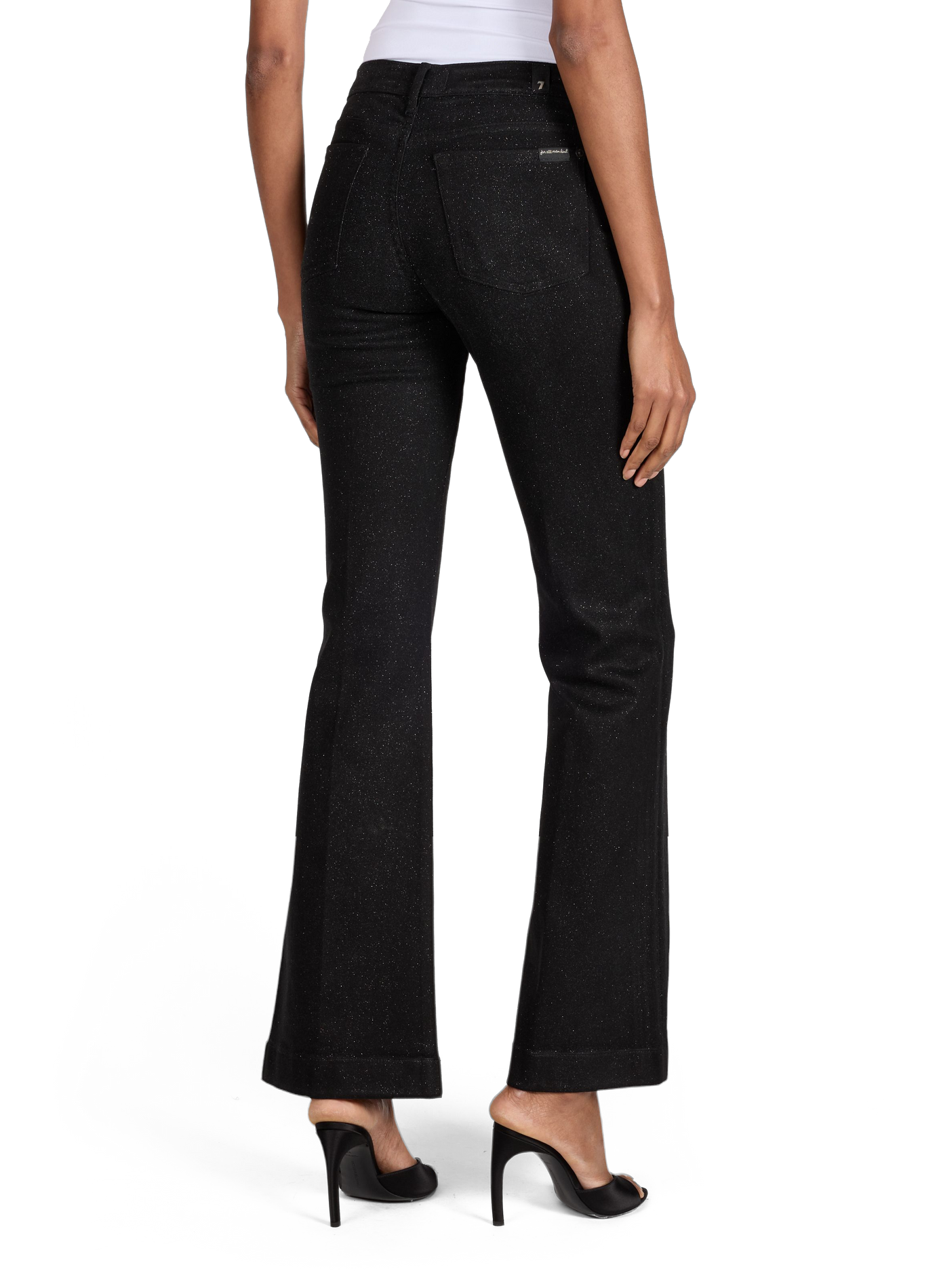Sequined bootcut jeans in blended cotton 7 FOR ALL MANKIND Black