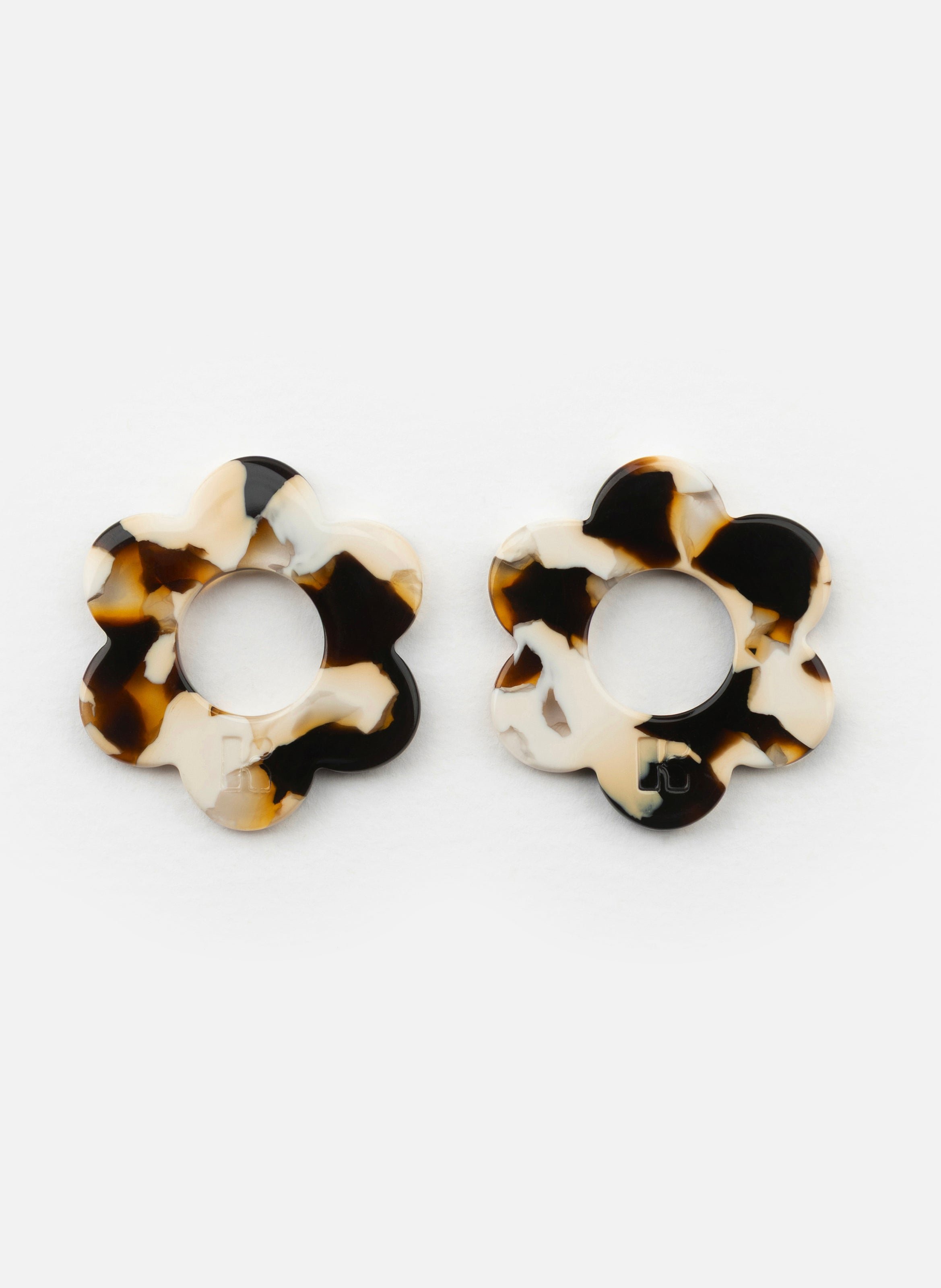 Charms maxi fleurette en acétate de cellulose KURAGE GINZA Marron