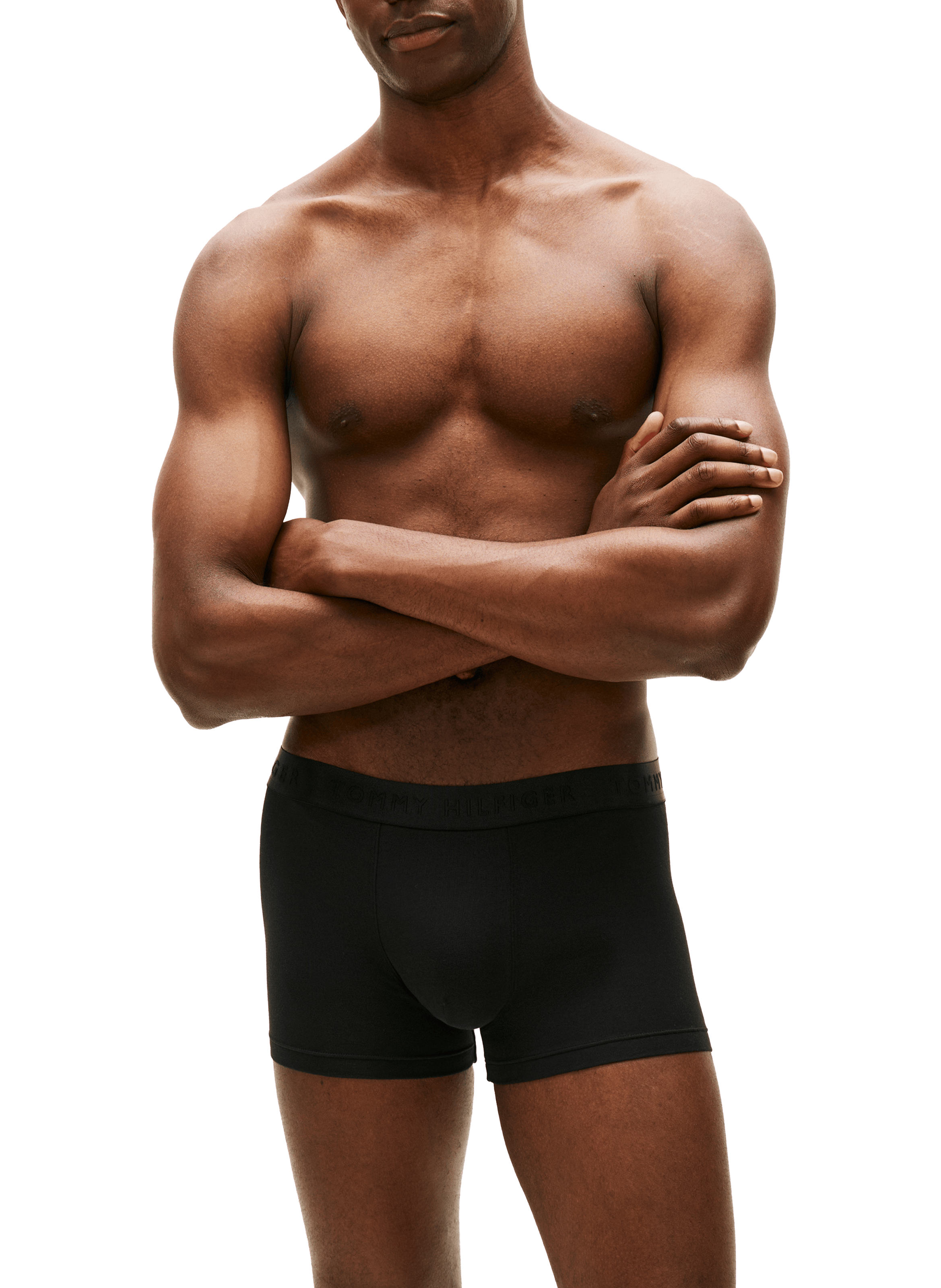 Solid color blended BCI cotton boxer TOMMY HILFIGER Black