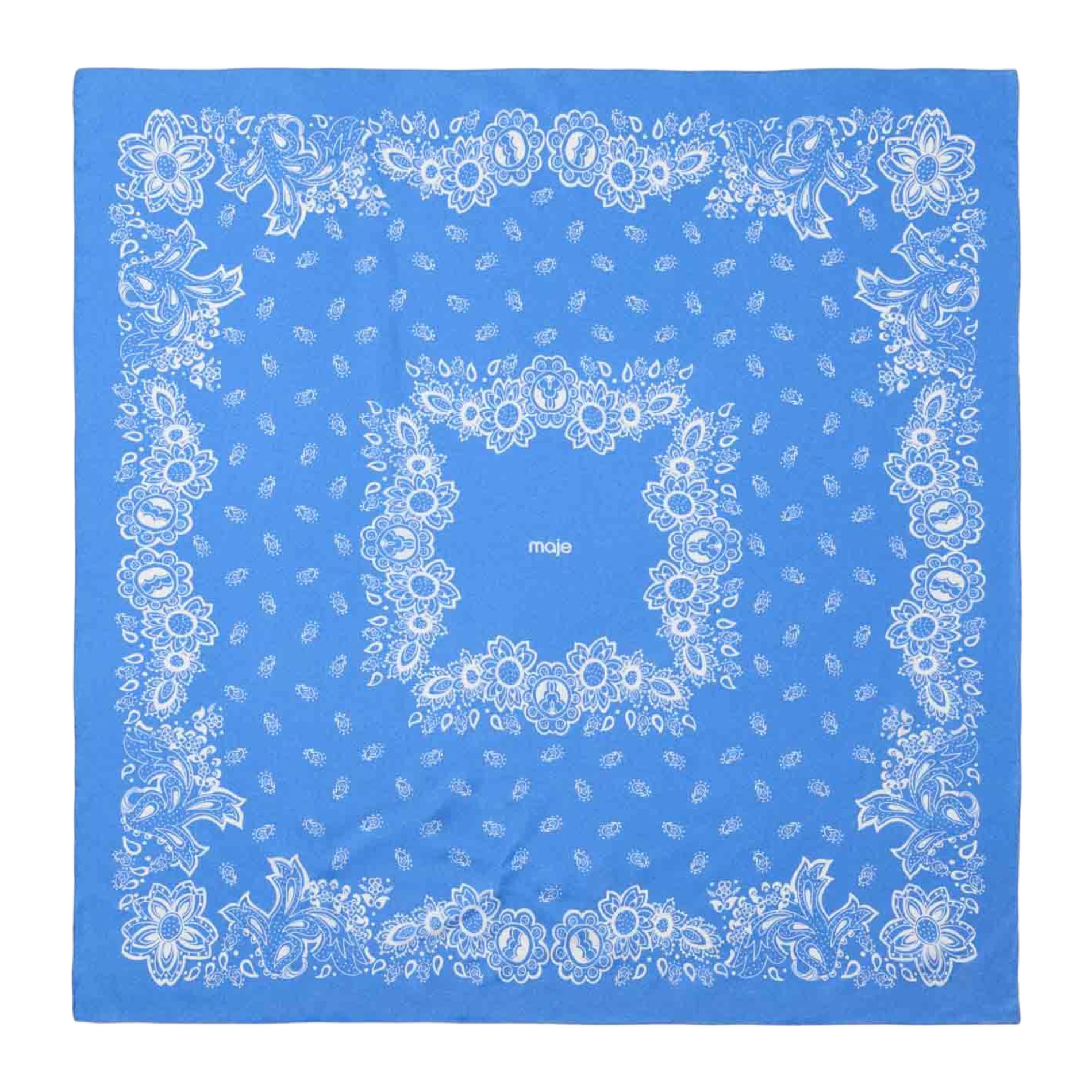 Foulard en soie imprimé MAJE Bleu