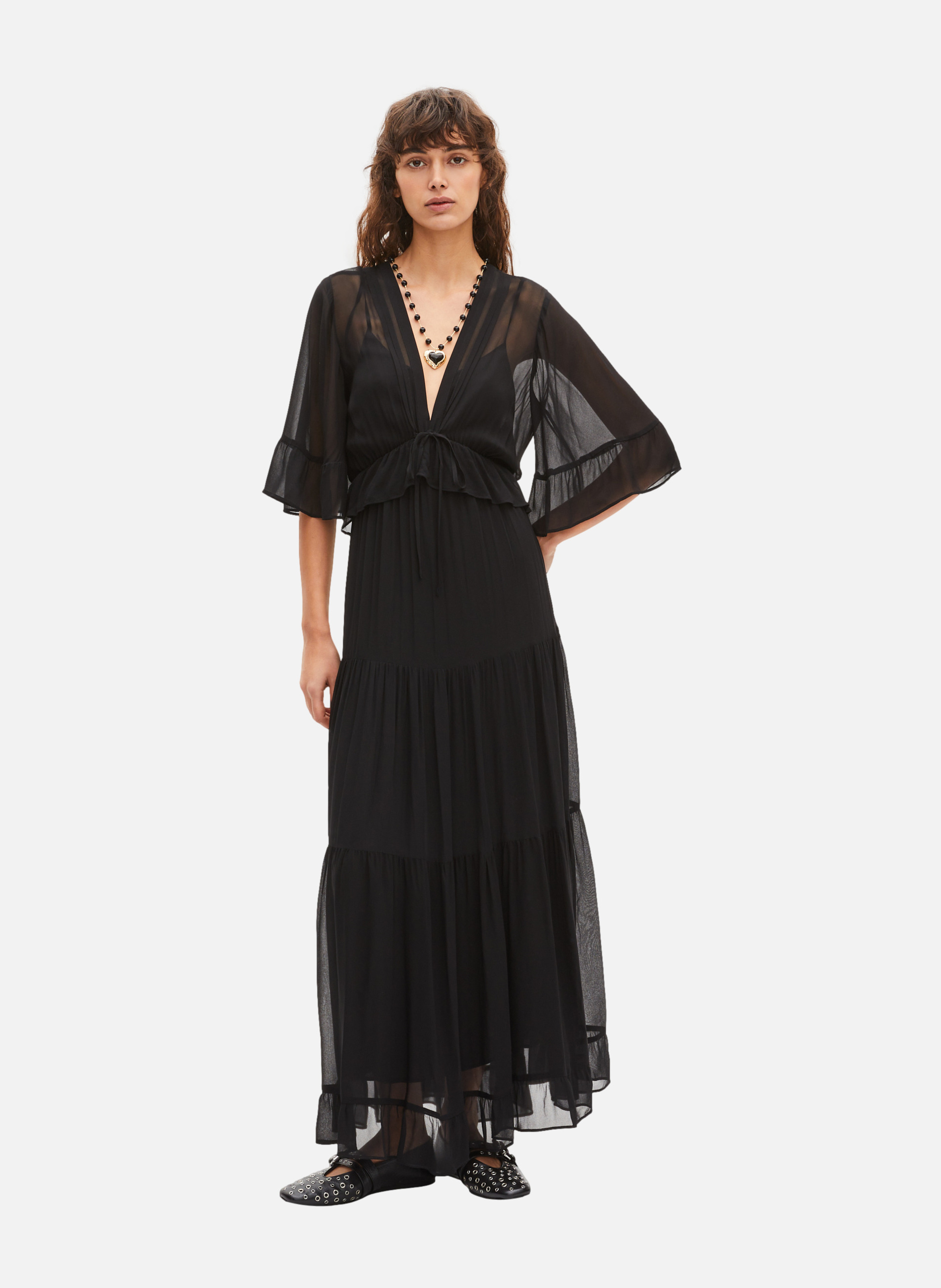 Robe longue volantée THE KOOPLES Noir