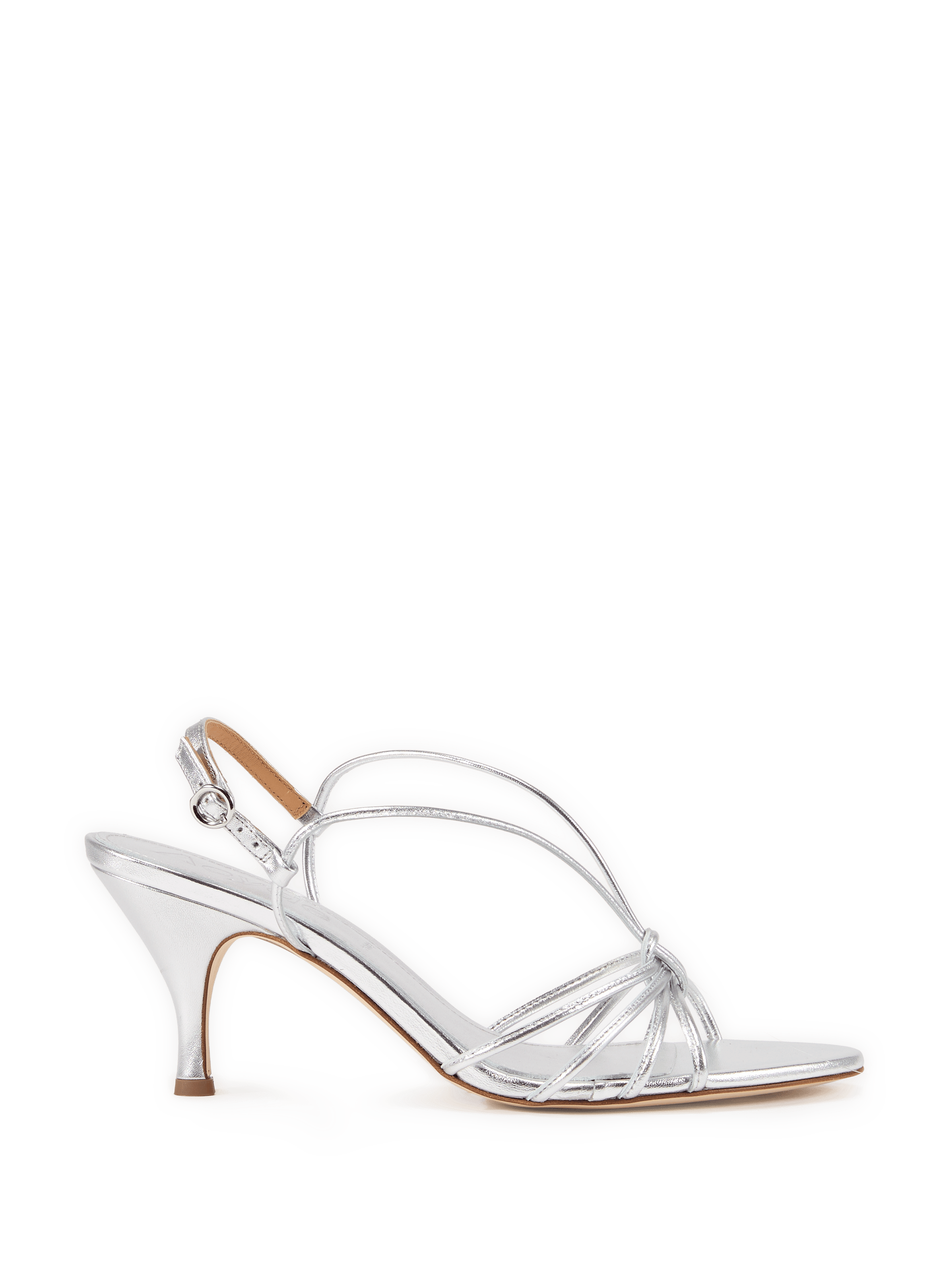 Heeled metallic leather sandals  AEYDE Silver
