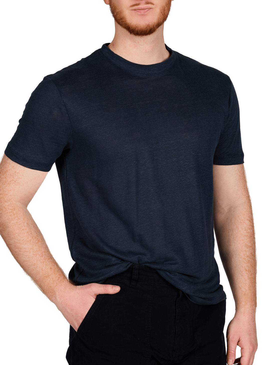 T-shirt col rond en coton AU PRINTEMPS PARIS Bleu