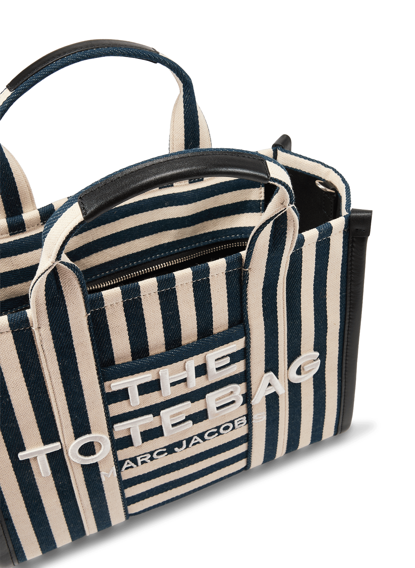 Sac cabas The Medium tote à rayures MARC JACOBS Blu