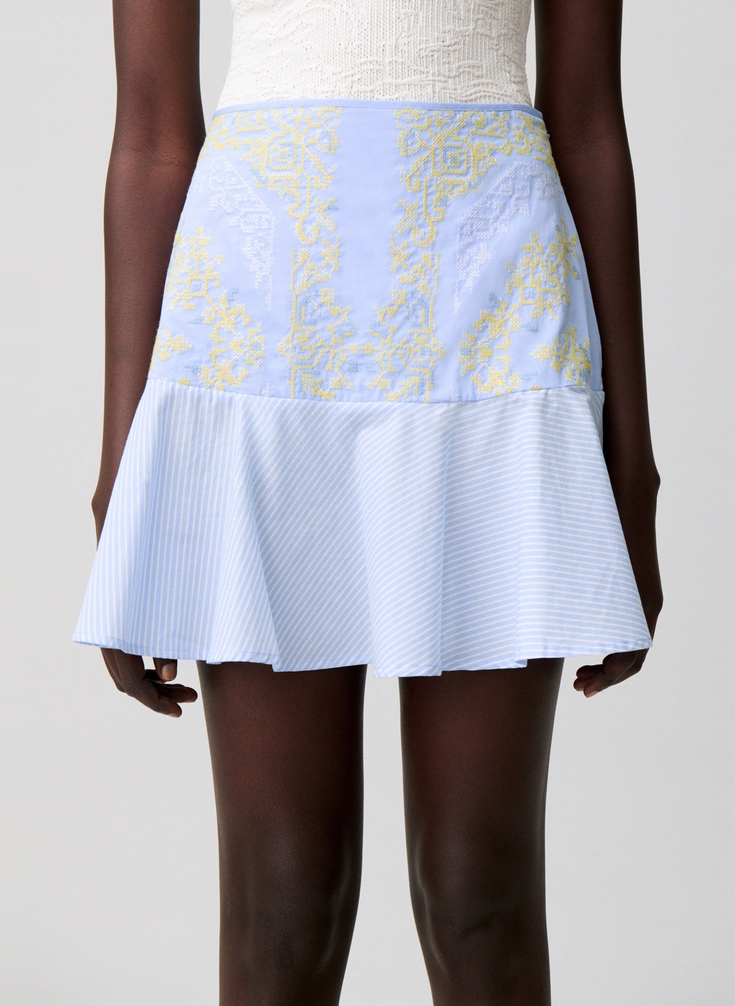 Jupe courte en coton rayé CLAUDIE PIERLOT Multicolore