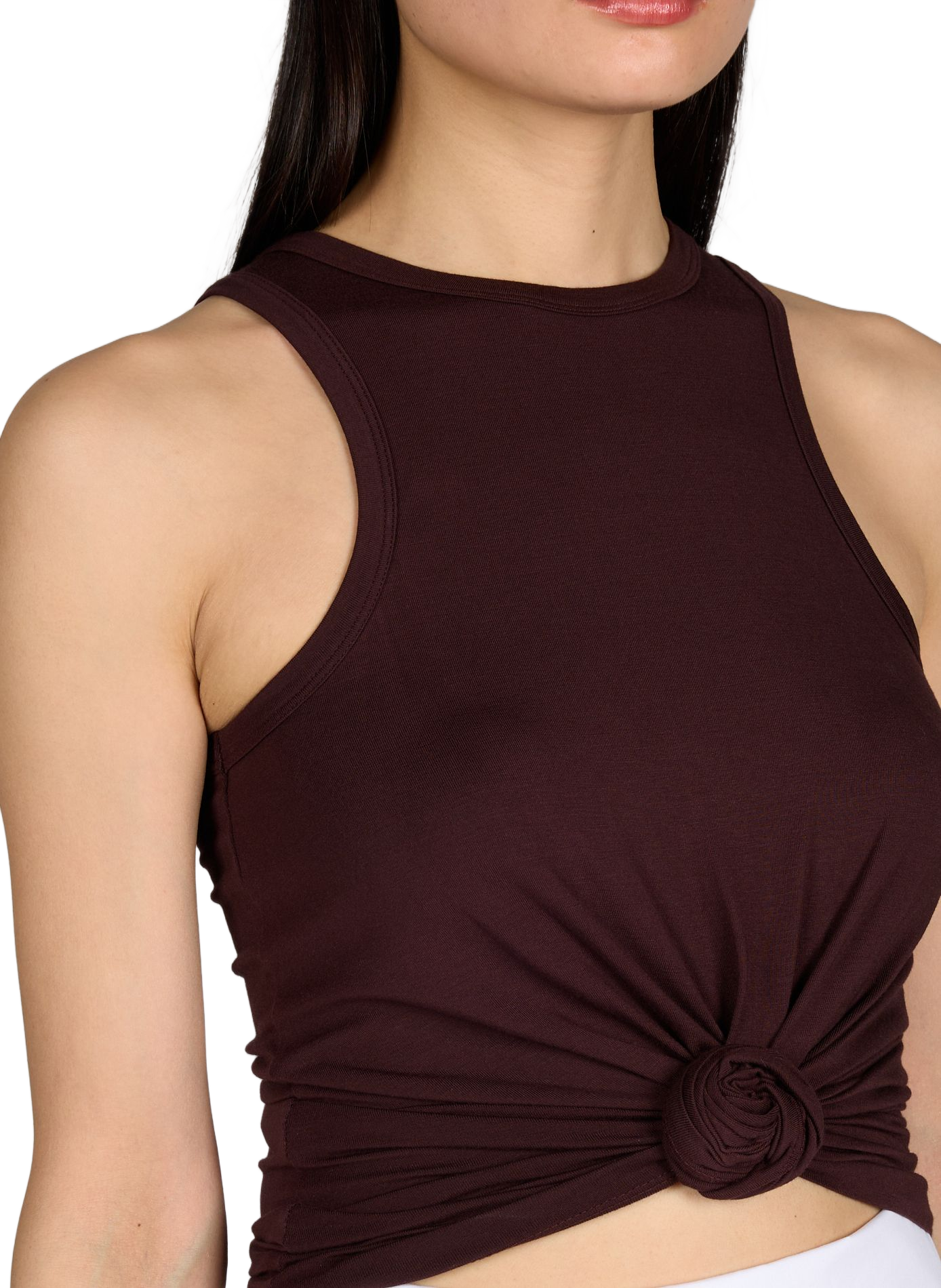 Tanktop mit Baumwollschleife MAGDA BUTRYM Braun