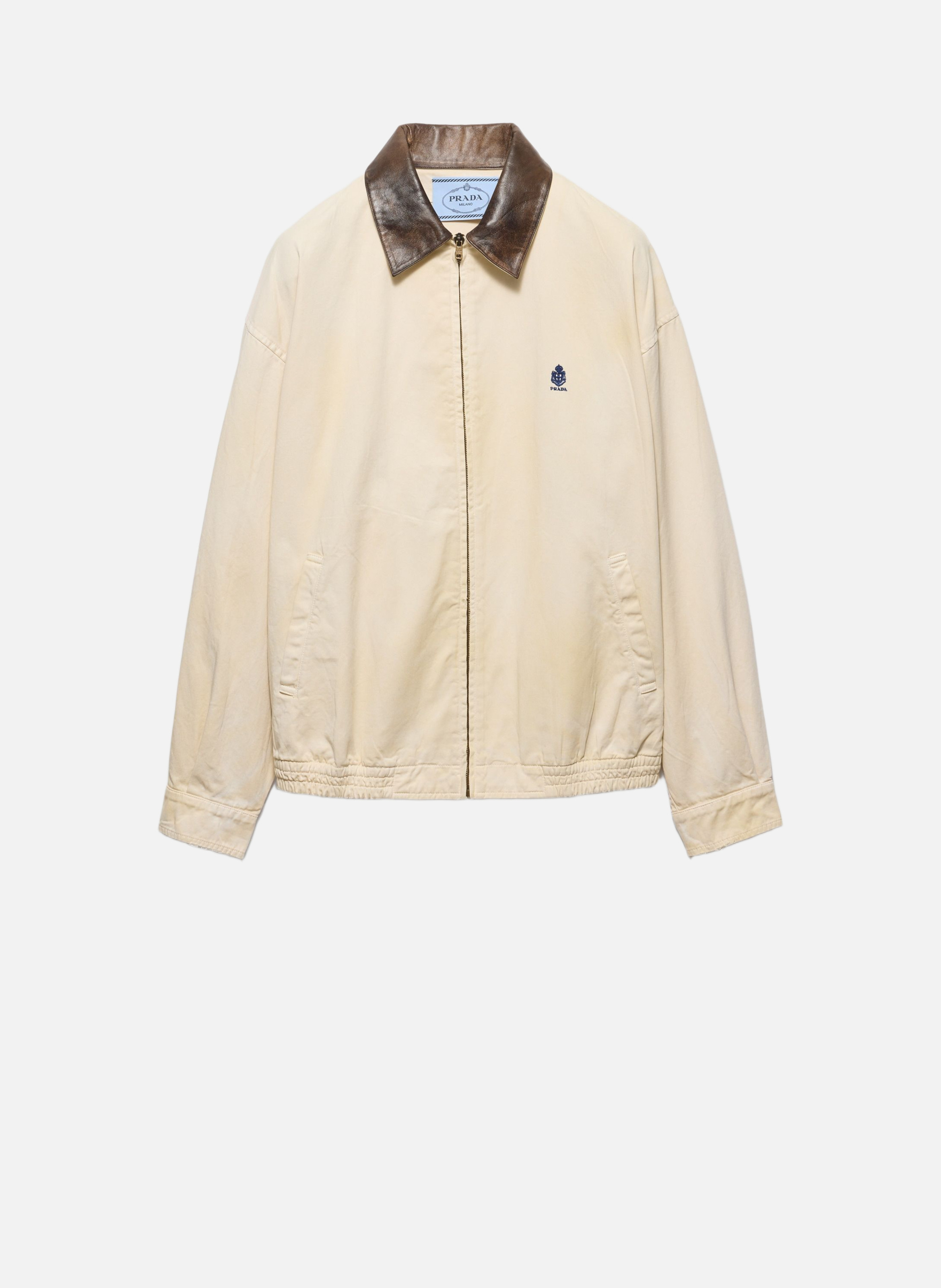 Blouson en gabardine ancienne teinte en pièce brod PRADA Beige