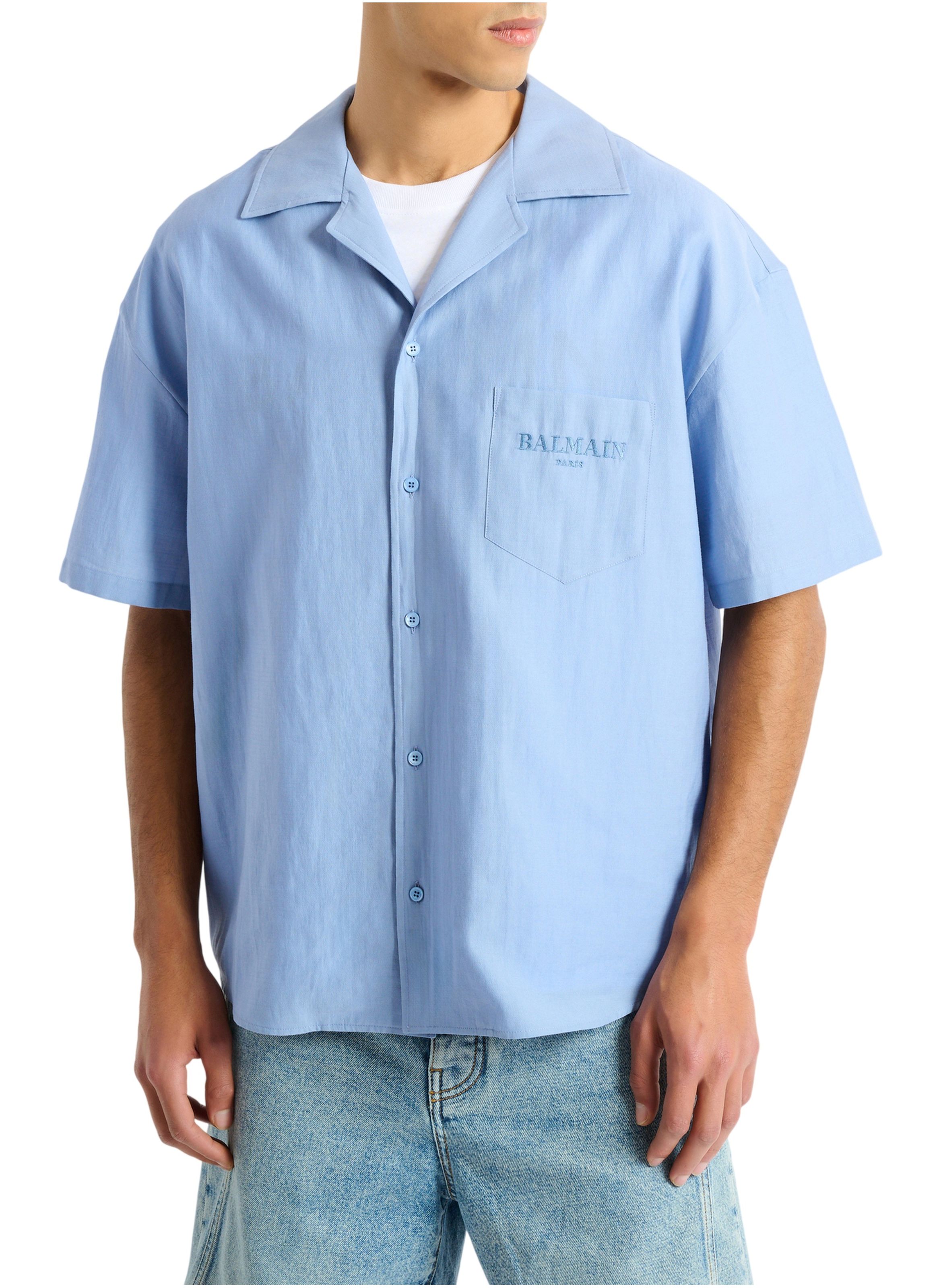 Chemise balmain vintage en popeline à chevrons BALMAIN Bleu