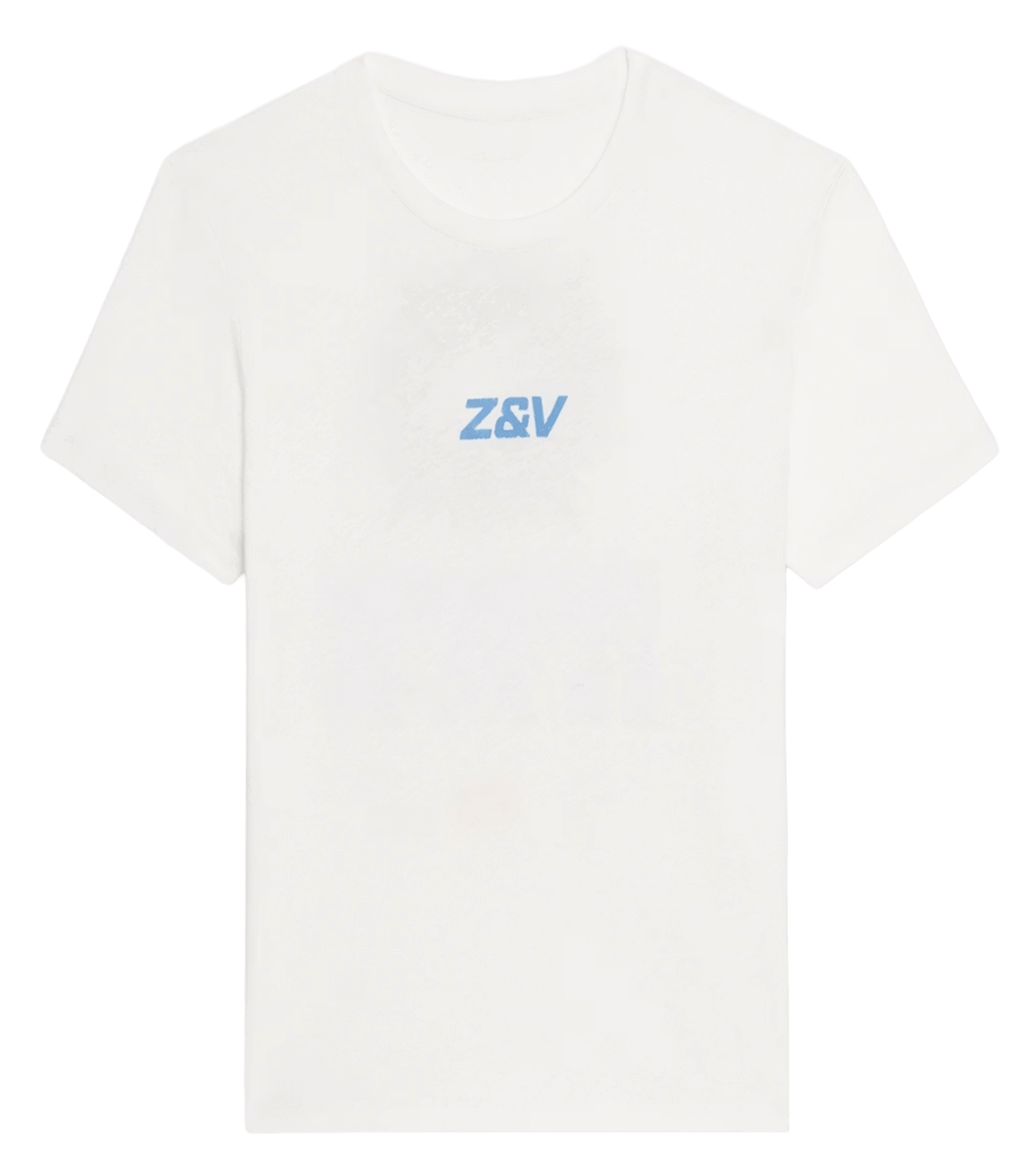 Tee-shirt droit col rond en coton et lin tommy ZADIG&VOLTAIRE Blanc