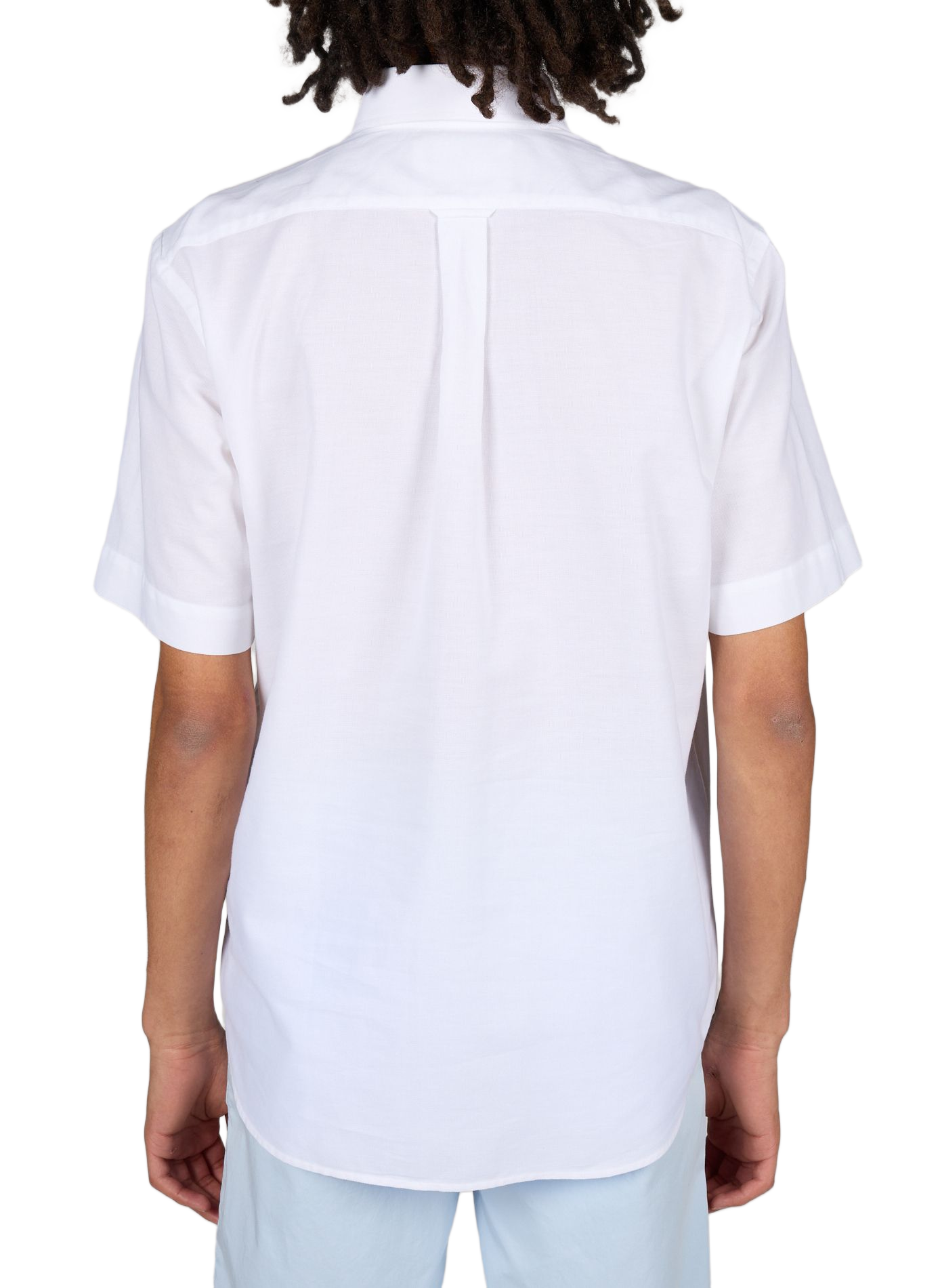 Chemise à manches courtes en piqué de coton EDEN PARK Blanc