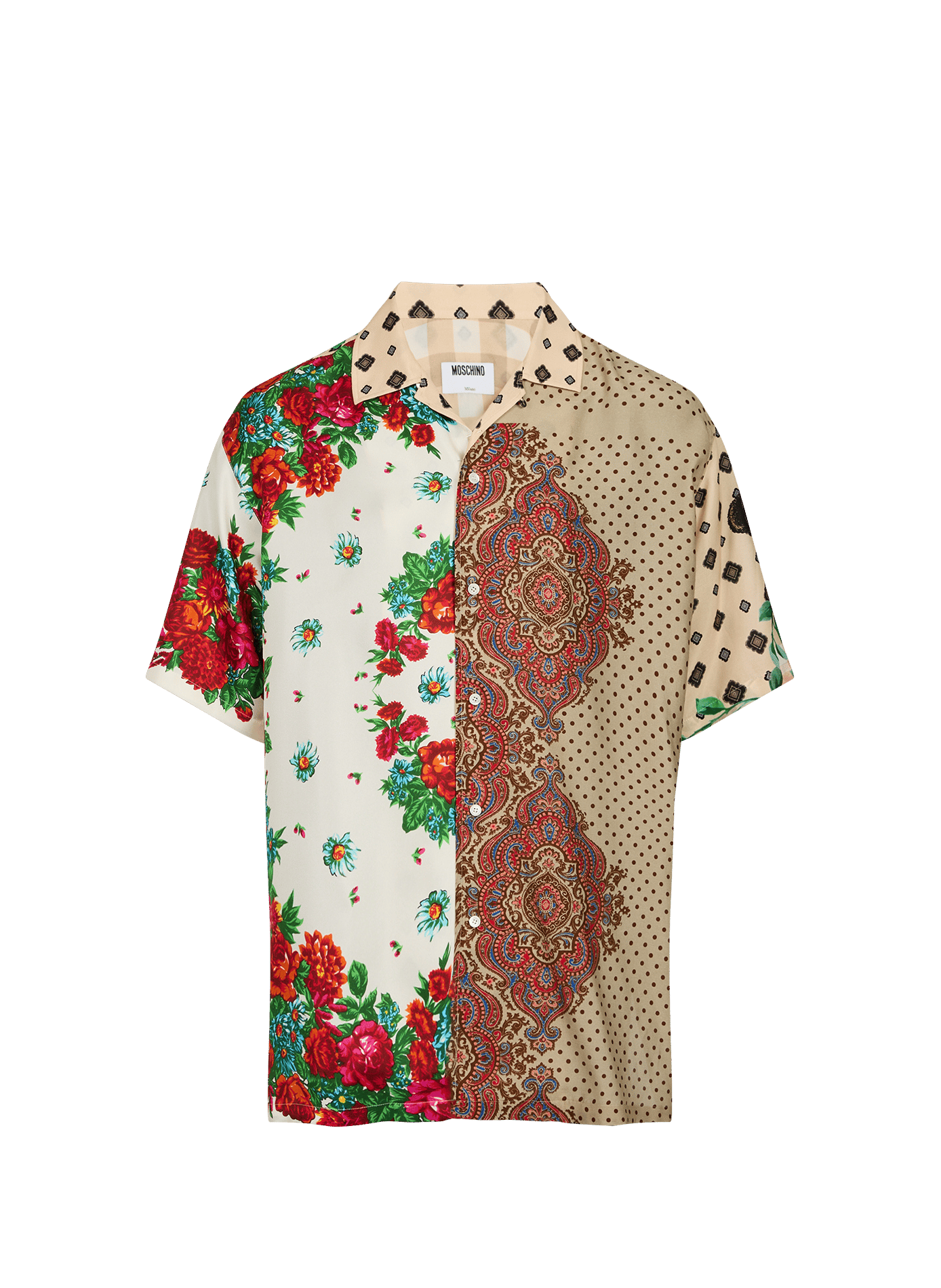 Chemise large imprimée en soie MOSCHINO Multicolore