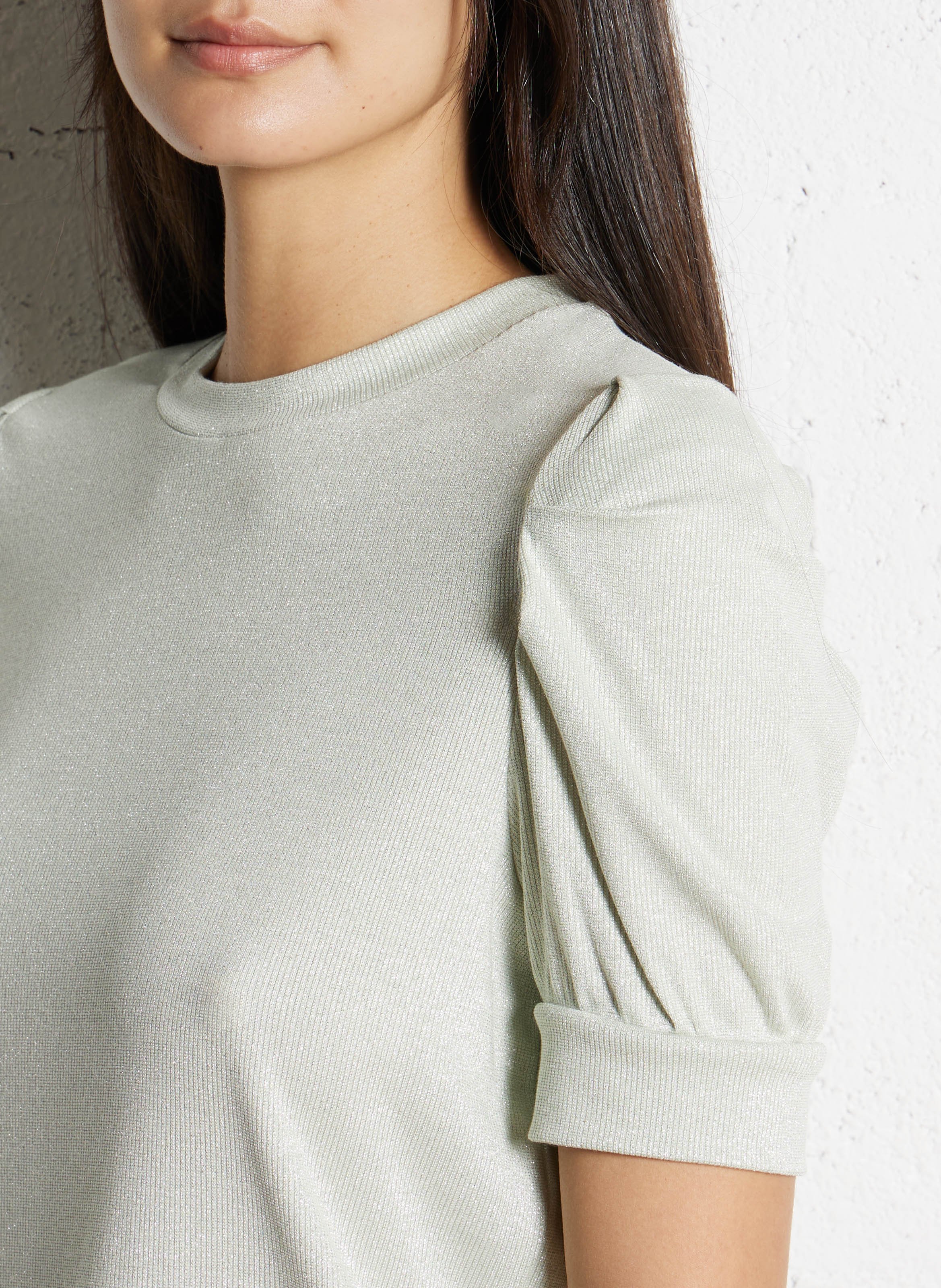 Pull droit col rond pailleté IKKS Vert