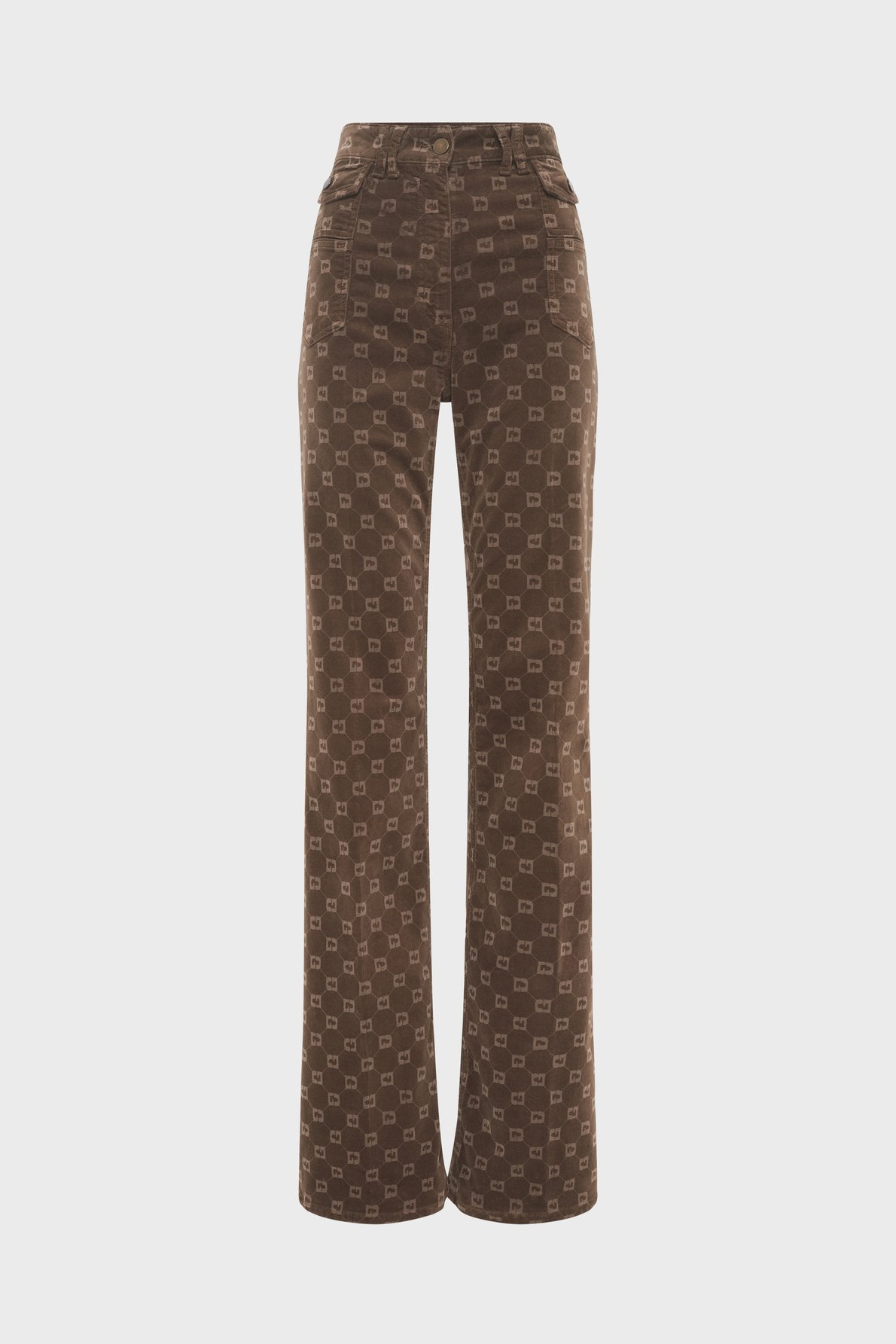 Pantalon flare en velours à monogramme - anna GERARD DAREL Marron