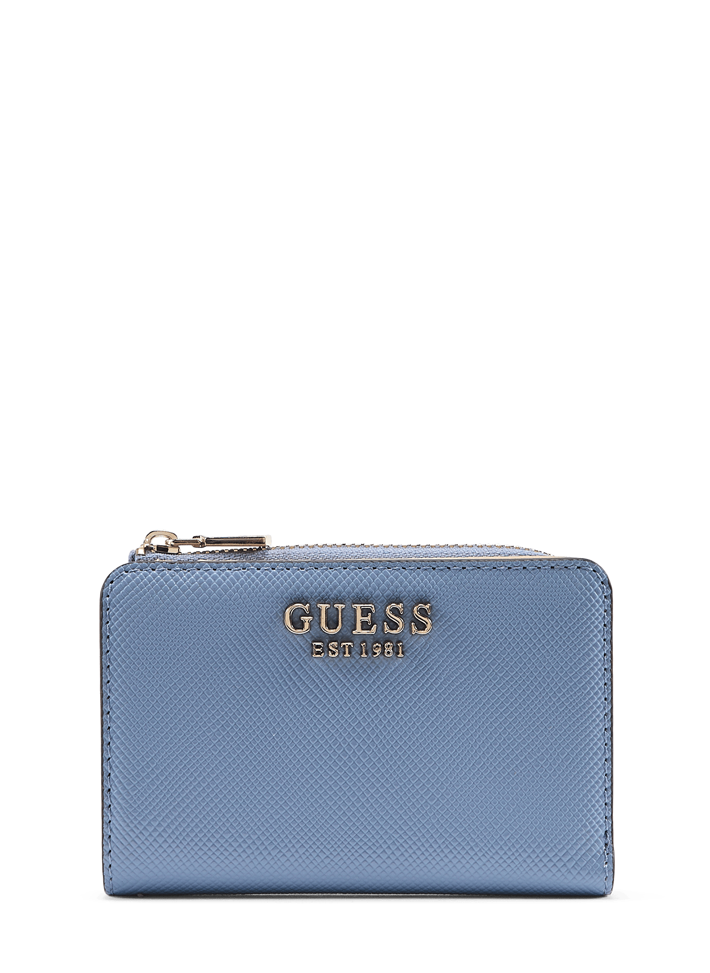 Zippered faux leather wallet GUESS Blue